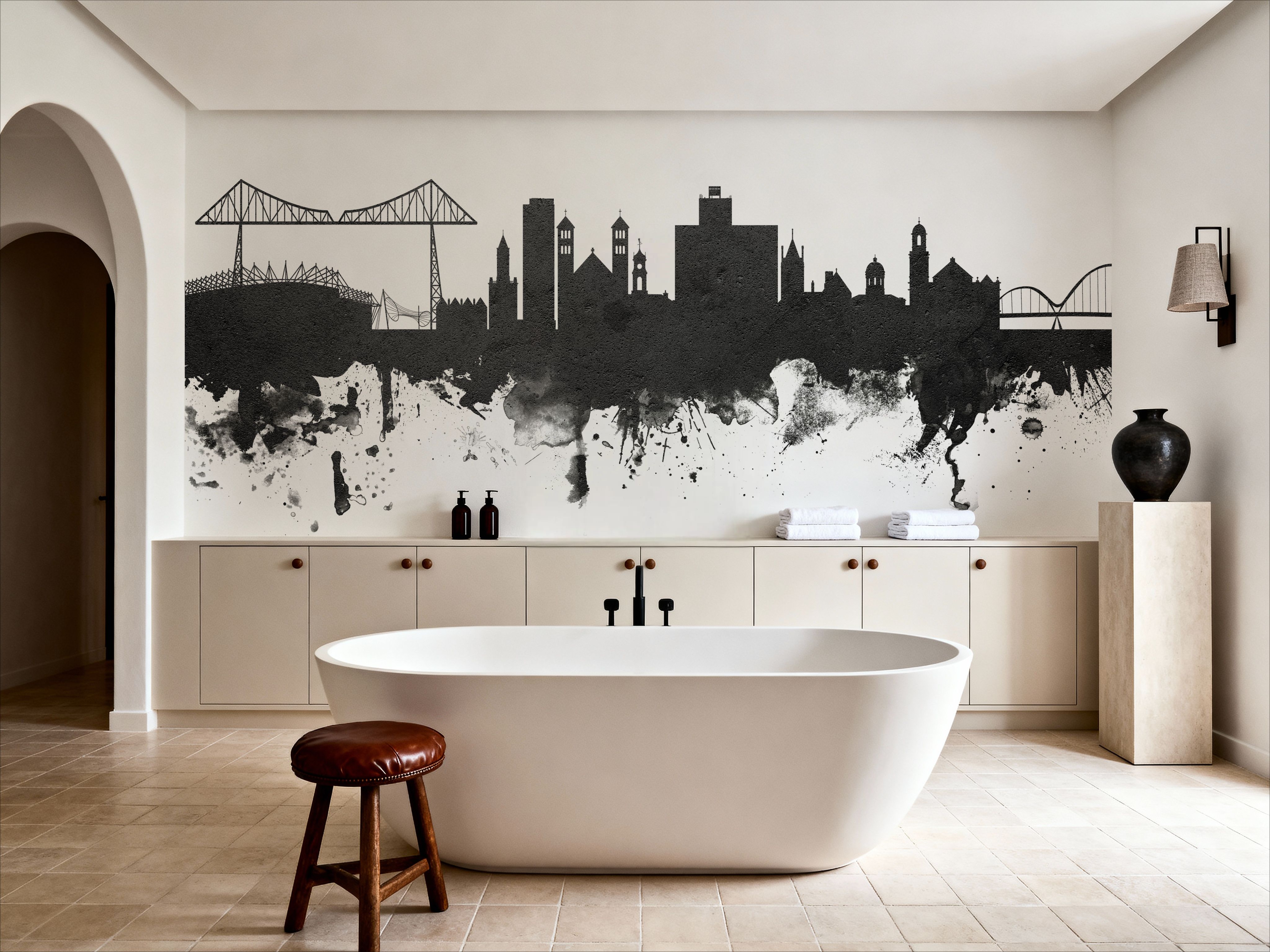 Middlesbrough England Skyline Black & White