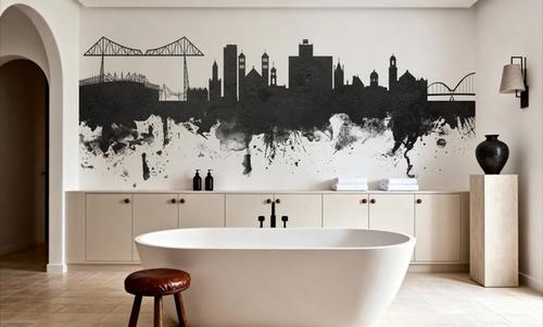Middlesbrough England Skyline Black & White