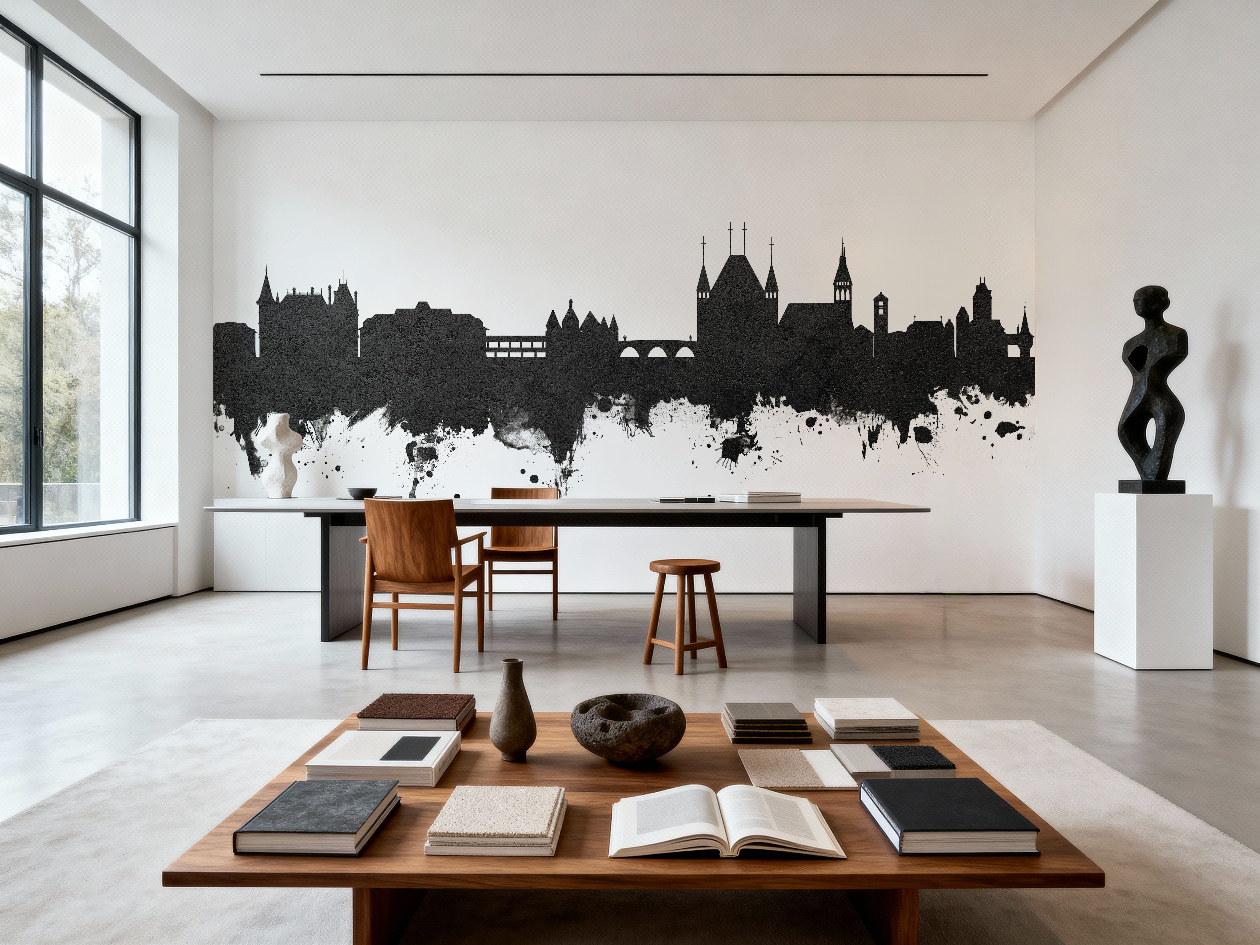 Thun Switzerland Skyline Black & White