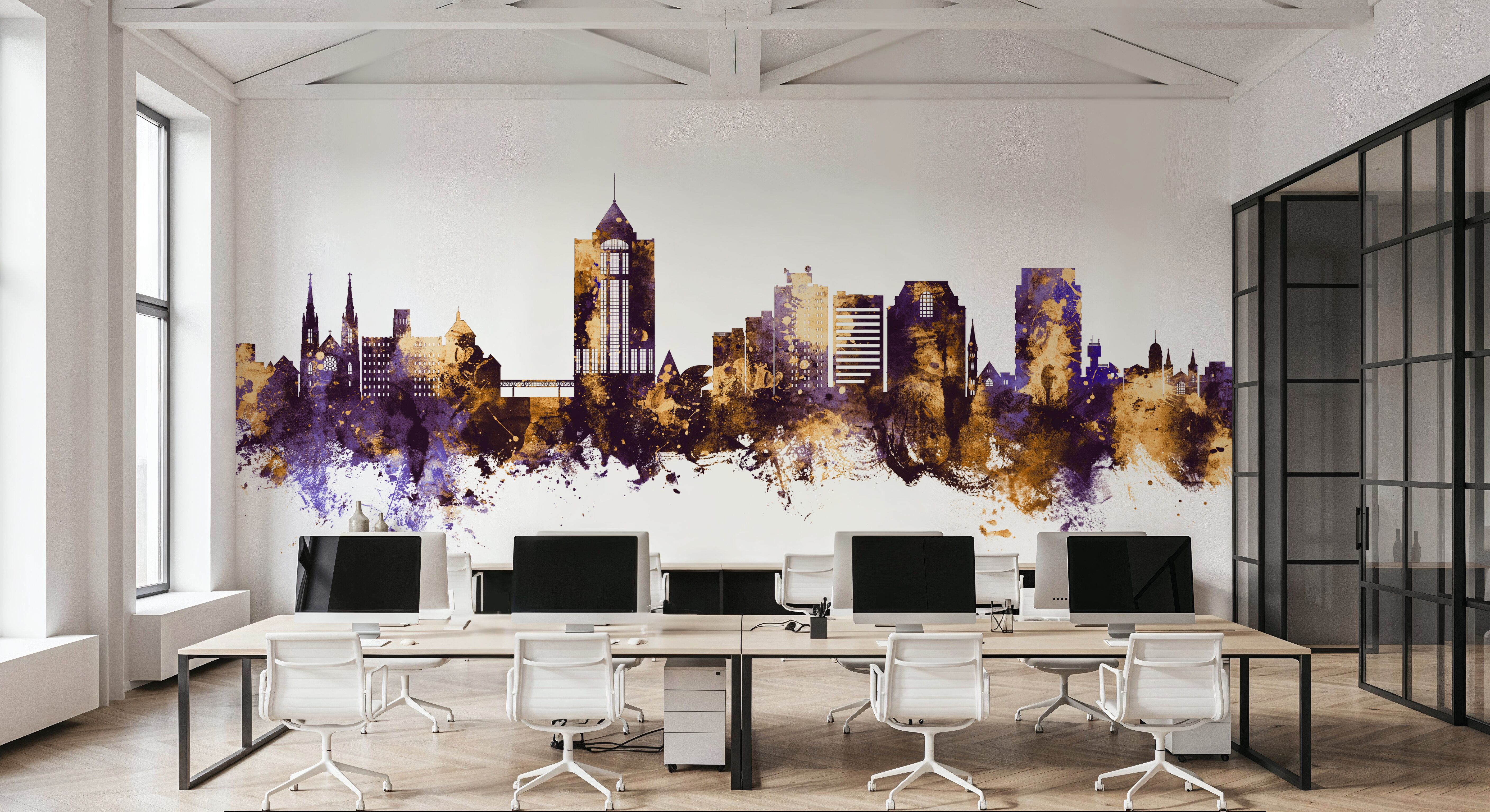 Roanoke Virginia Skyline Purple & Gold