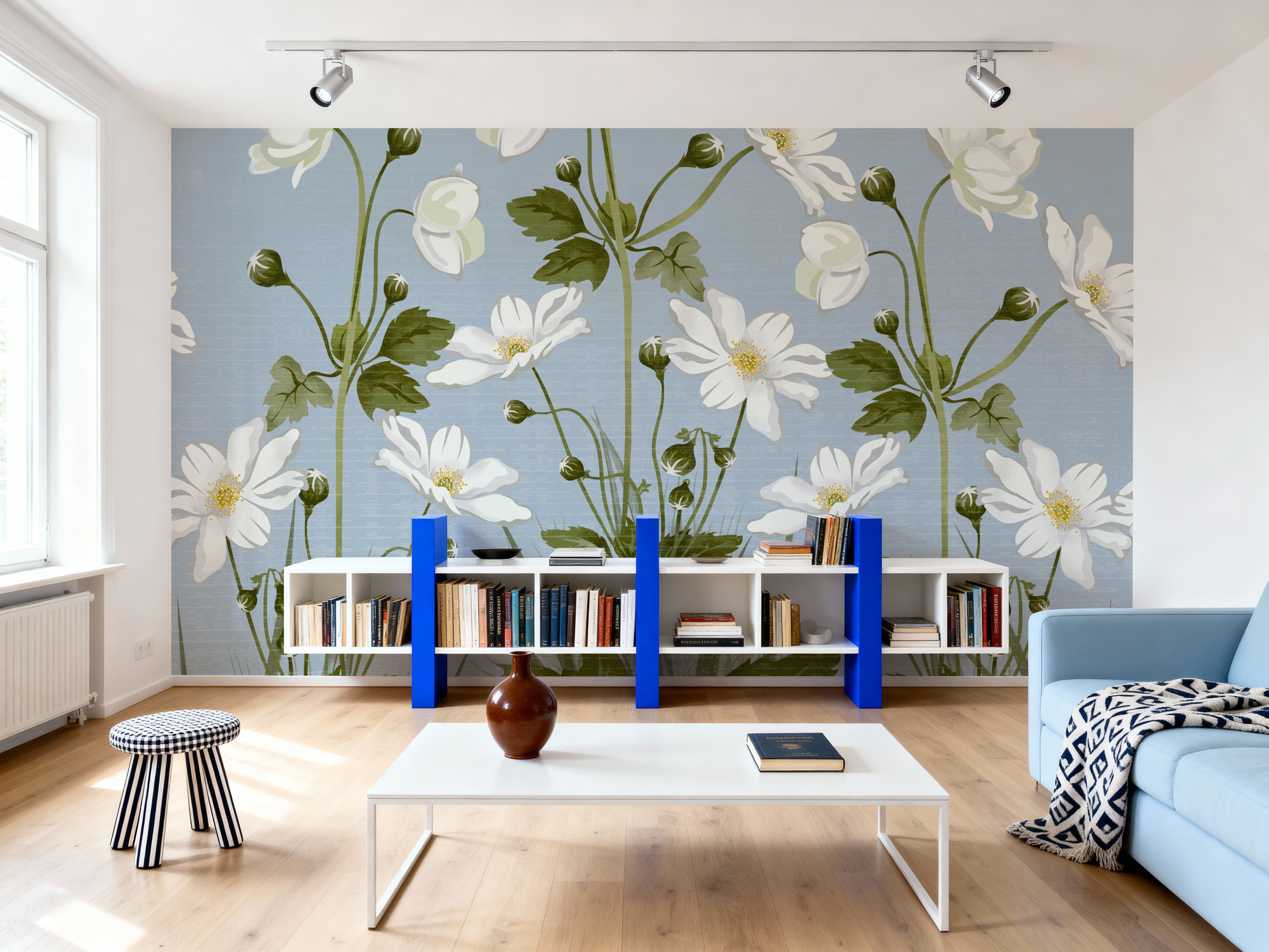 White Anemones, Sky Blue