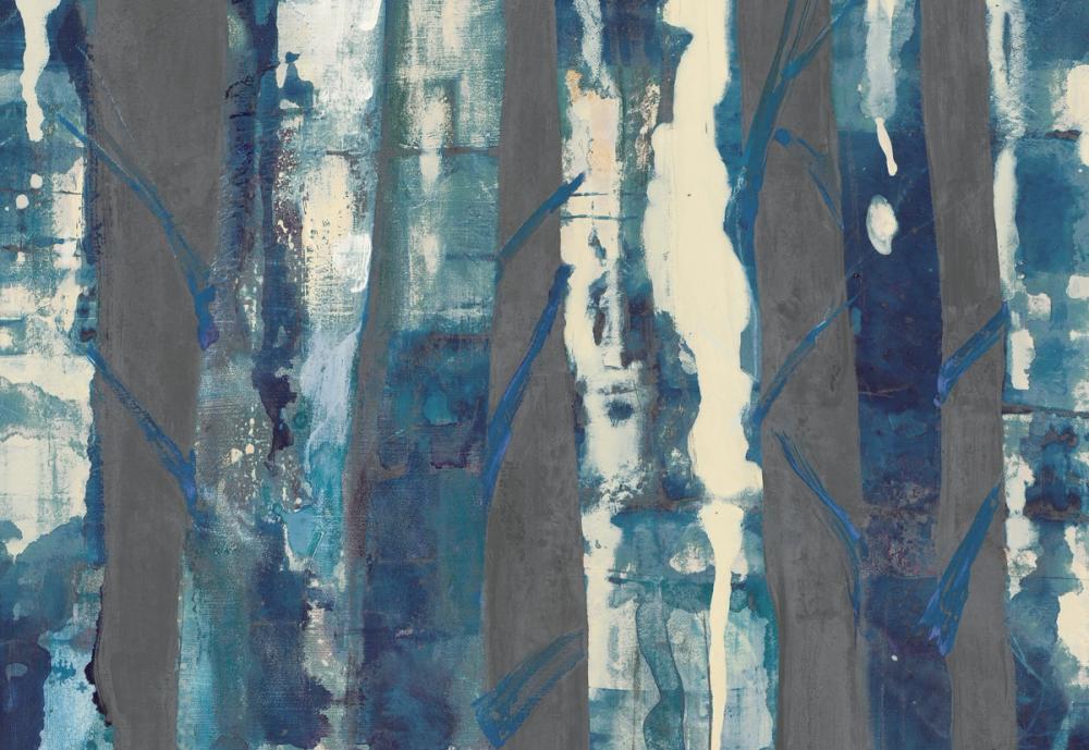 Deep Woods III Indigo on Gray