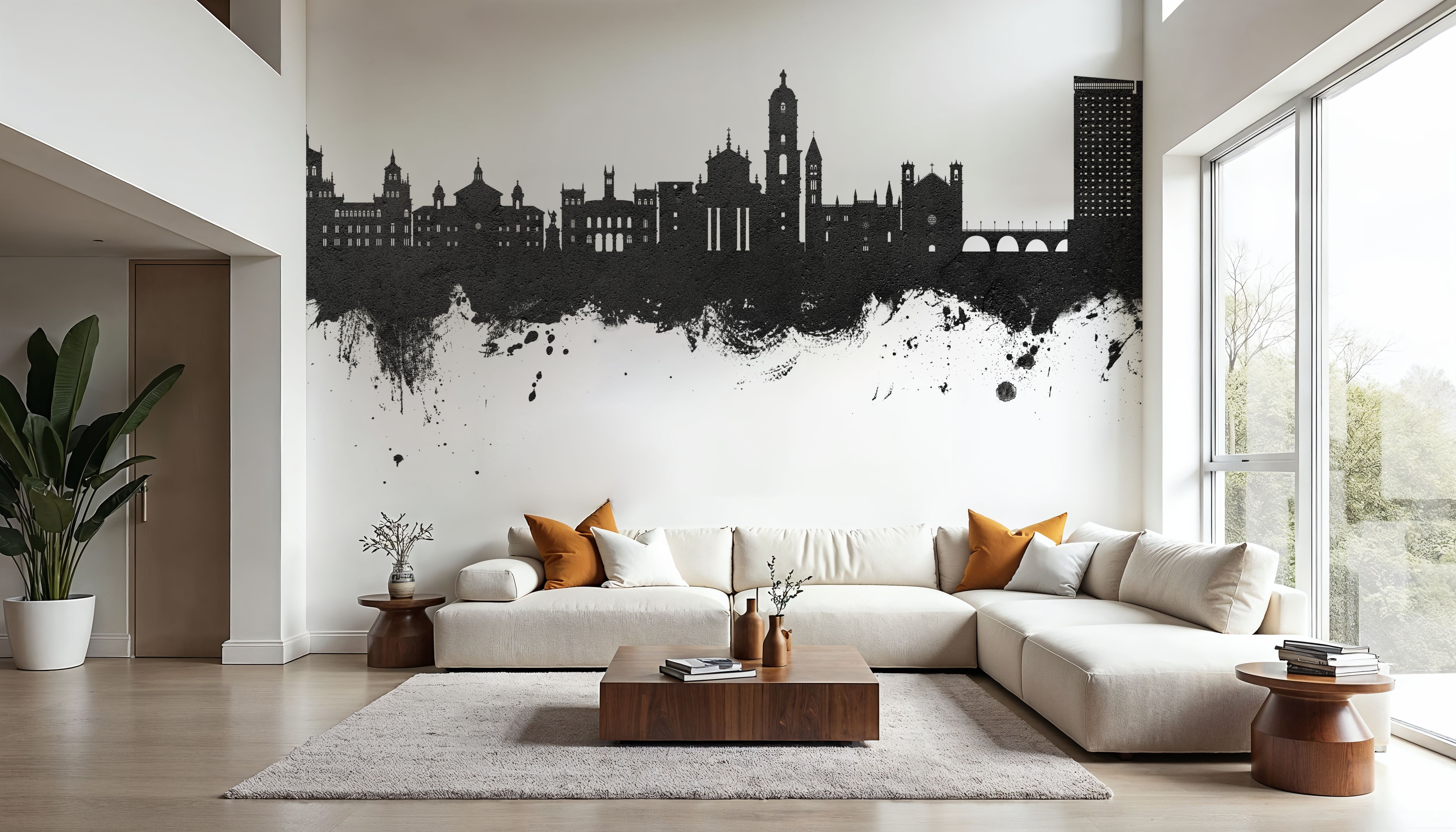 Valladolid Spain Skyline Black & White