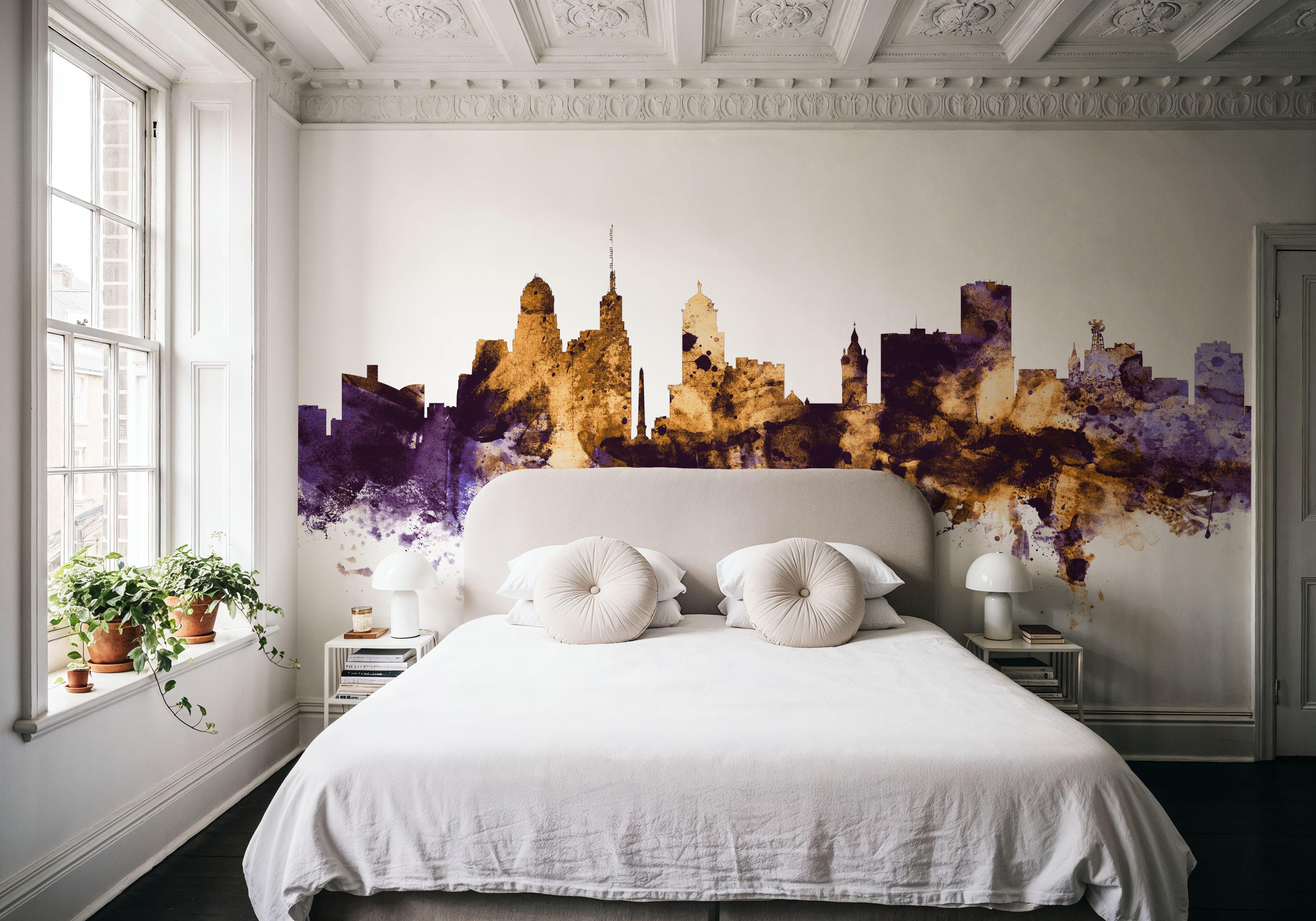 Buffalo New York Skyline Purple & Gold