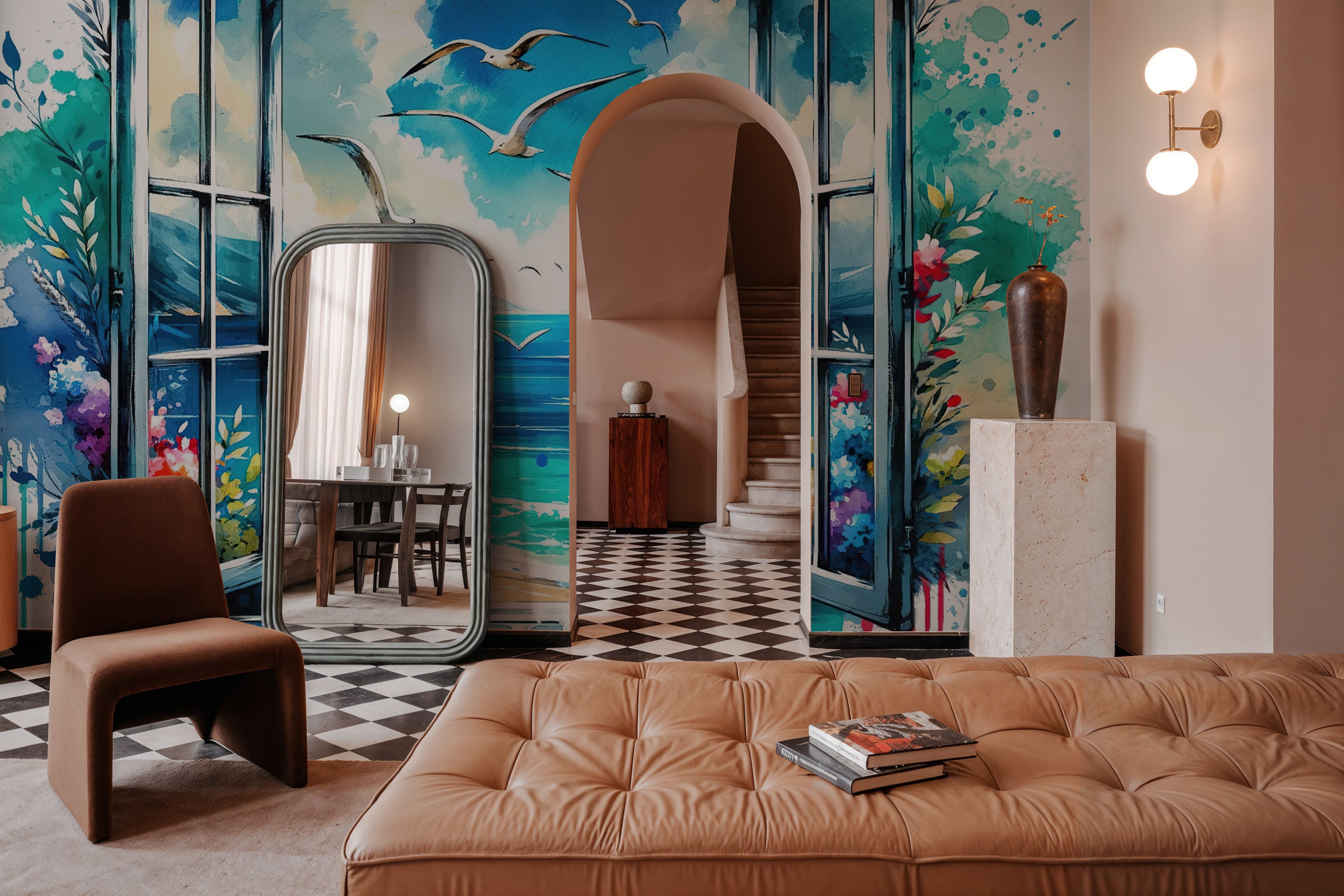 Seaside View from Open Window, Wallpaper