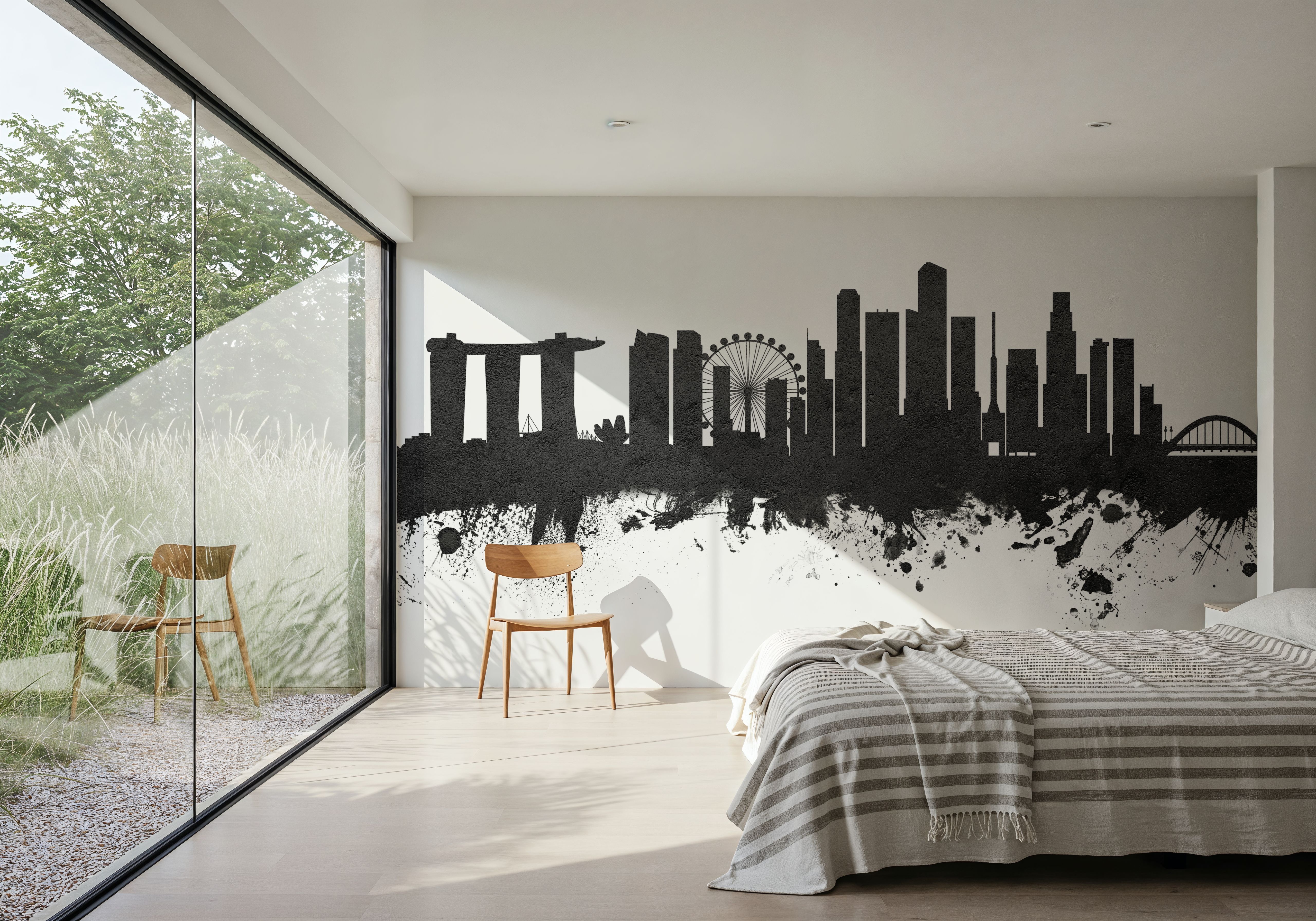 Singapore Skyline Black & White