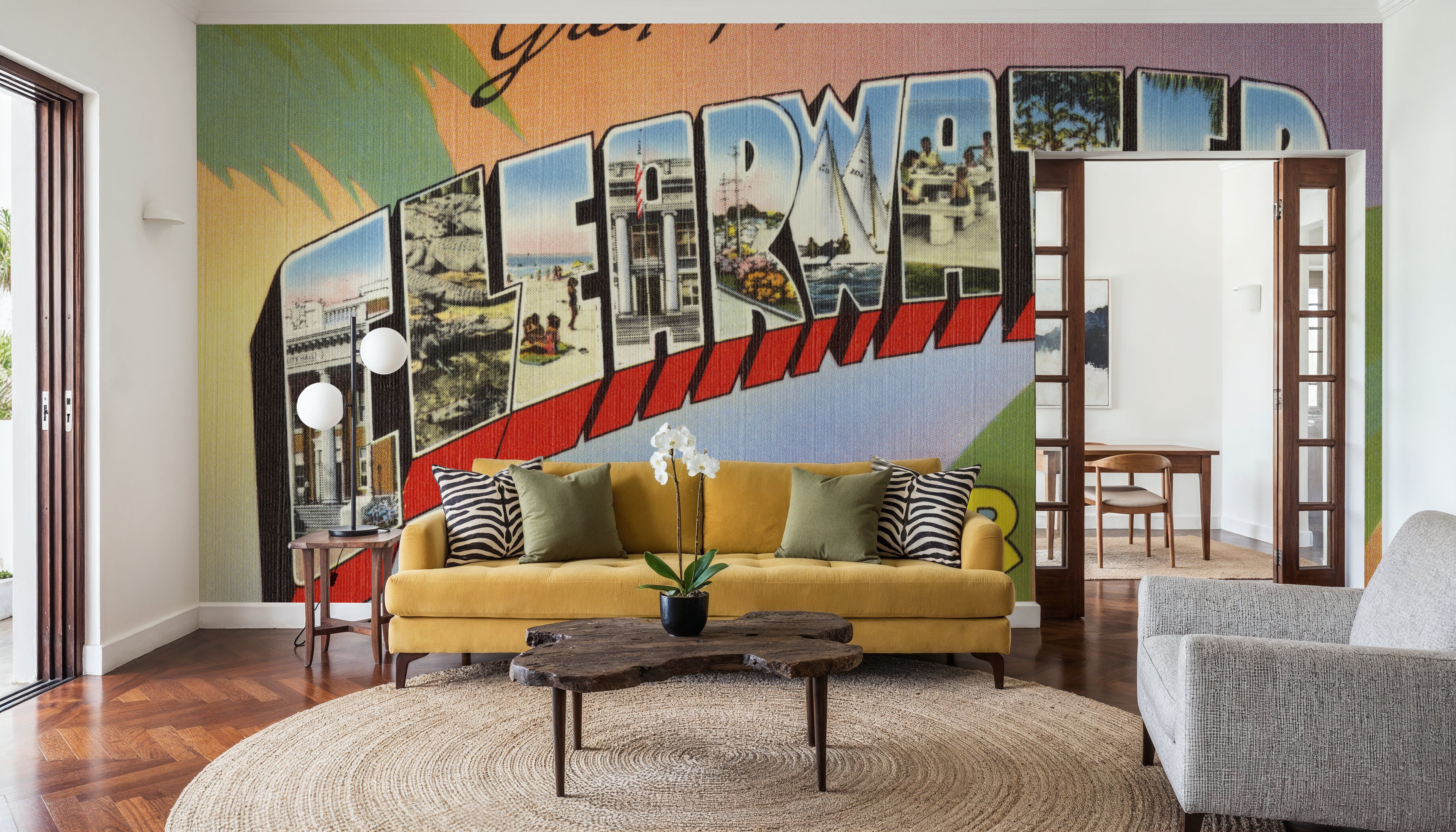 Greetings from Clearwater - Screenprint Postcard, Wallpaper