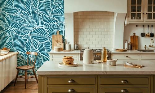 Fern Cut-Outs Pattern, Teal