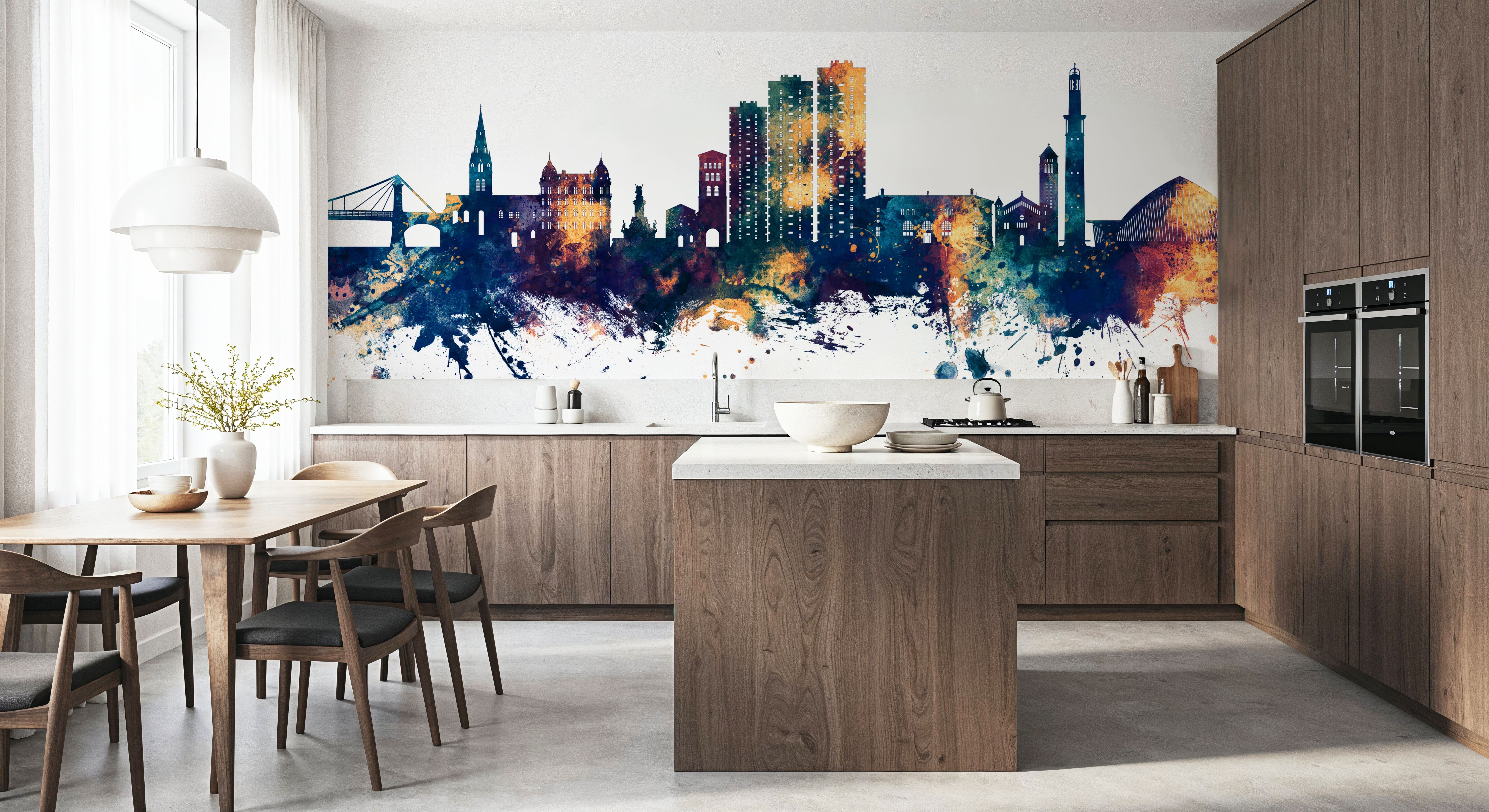 Grenoble Skyline Blue & Bronze