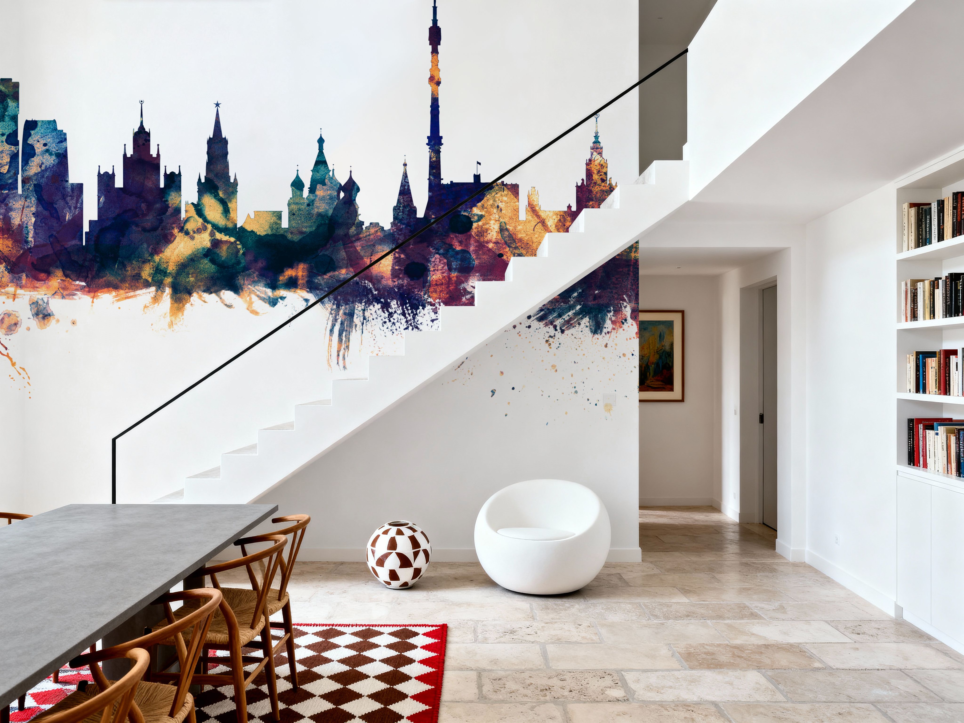 Moscow Russia Skyline Blue & Bronze