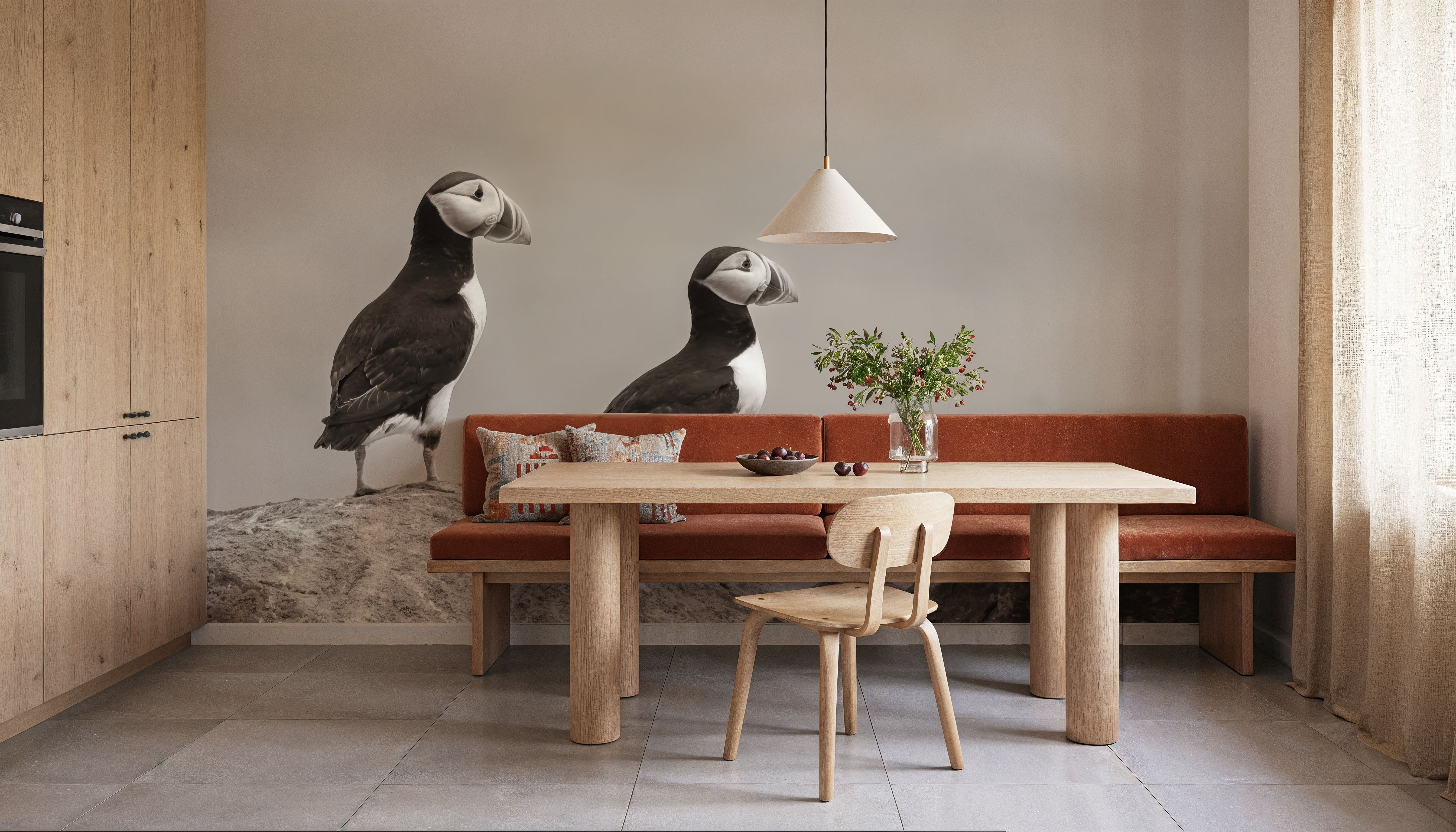 Atlantic Puffin Pair Sepia