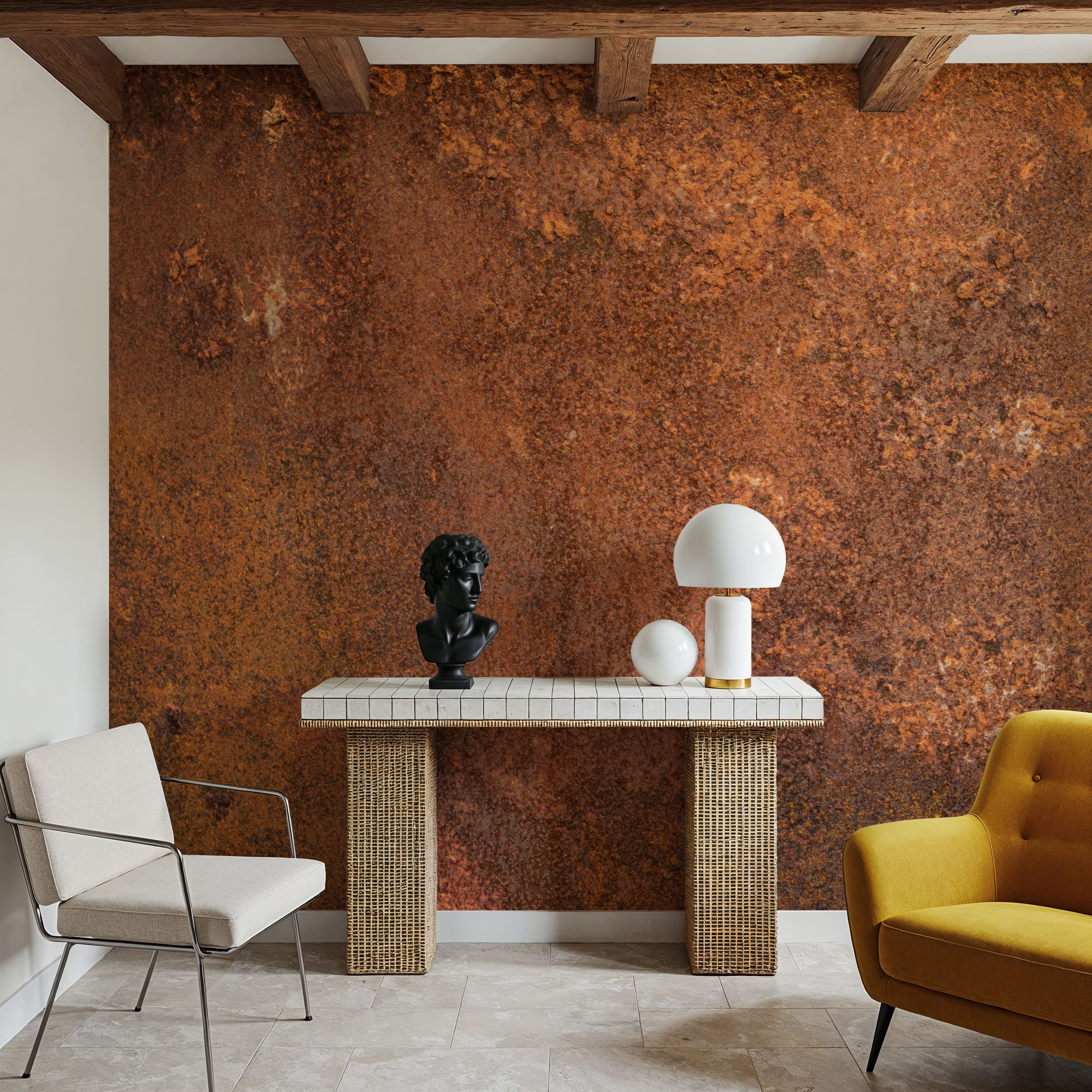 Wall Mural - Rust Patina - Abstract Metal mural wallpaper - Orange - Dining Room - Wallism US - Premium, Textured or Peel & Stick