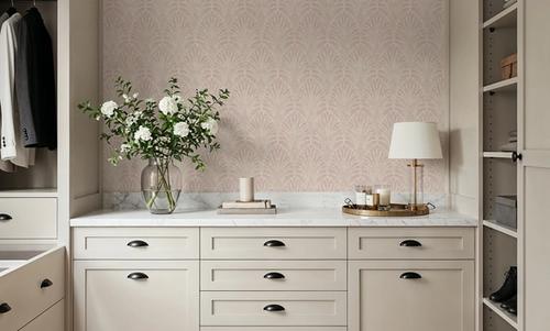 Brushstroke Fan Scallop, Blush