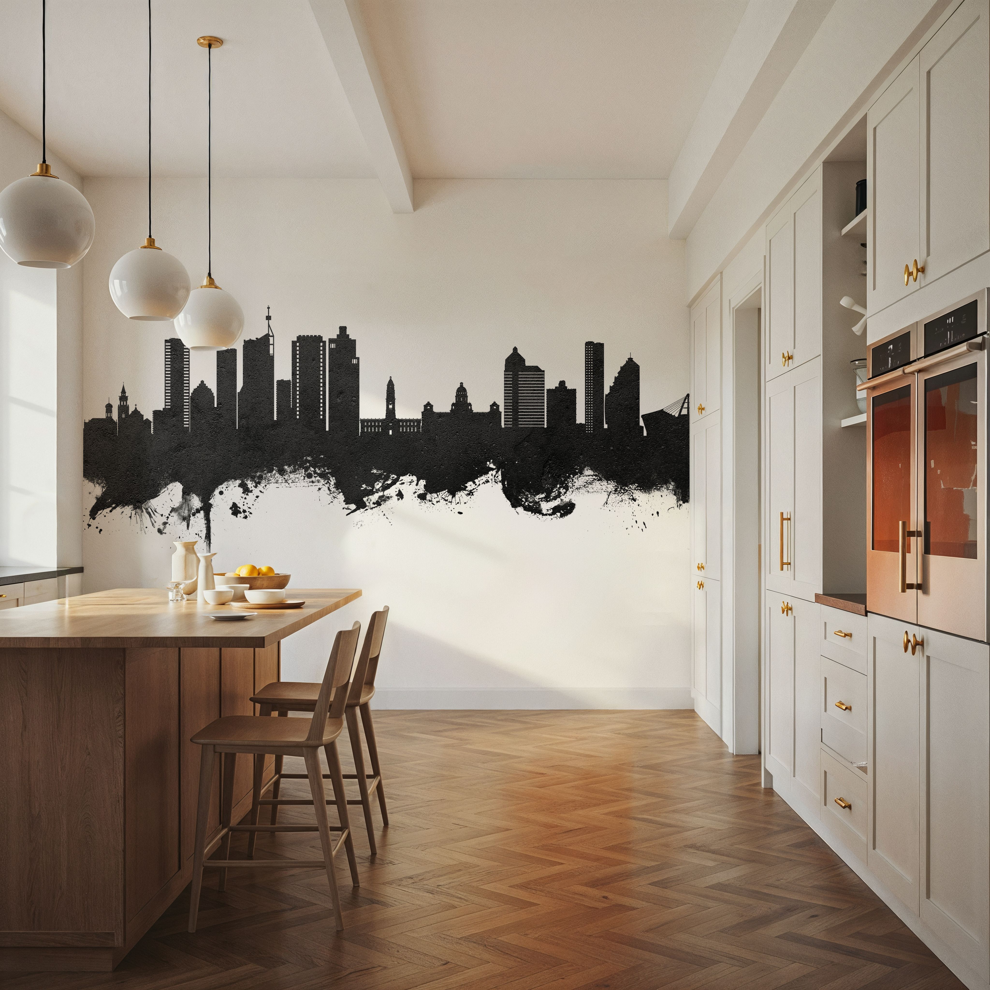 Durban South Africa Skyline Black & White