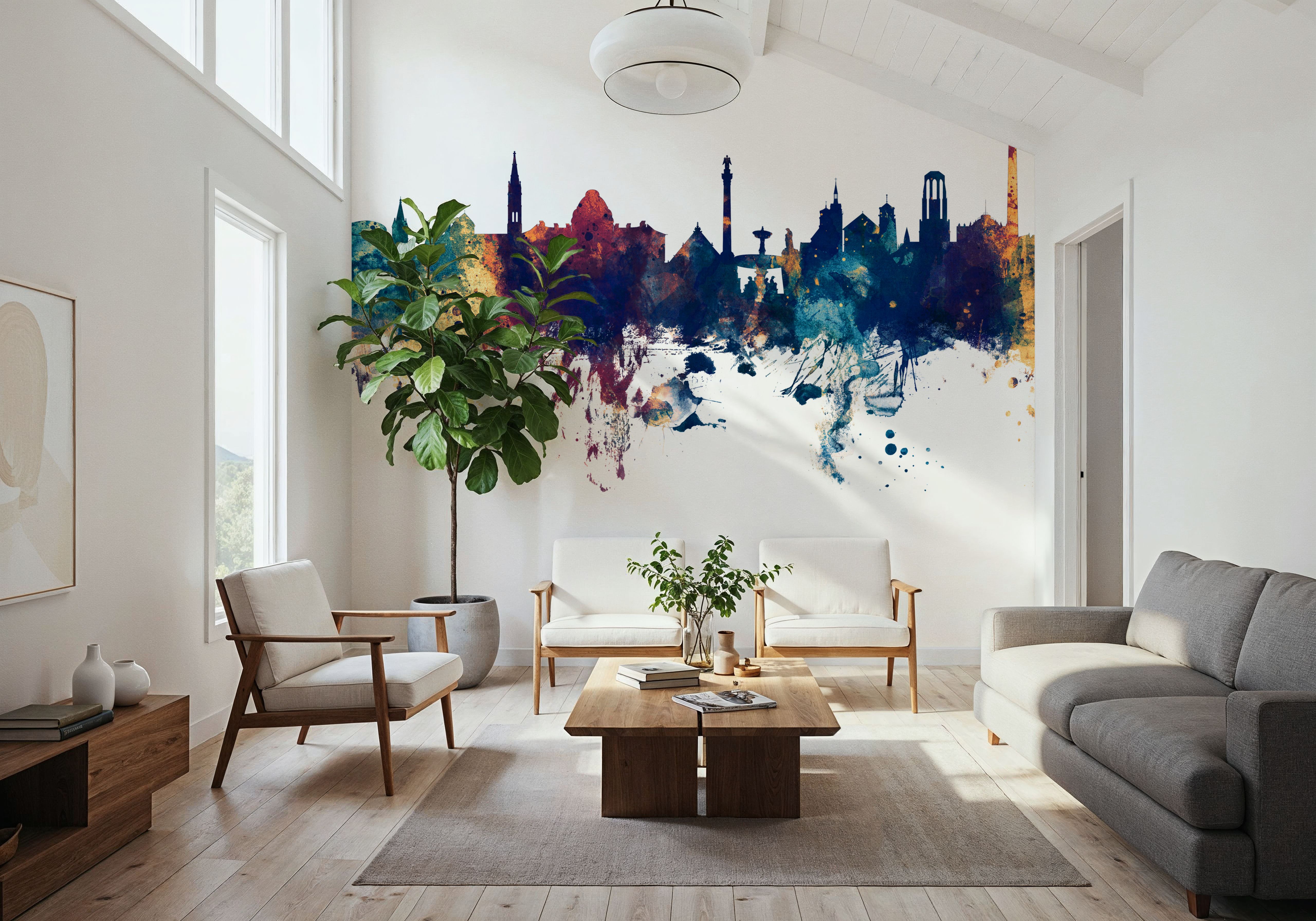 Stuttgart Germany Skyline Blue & Bronze