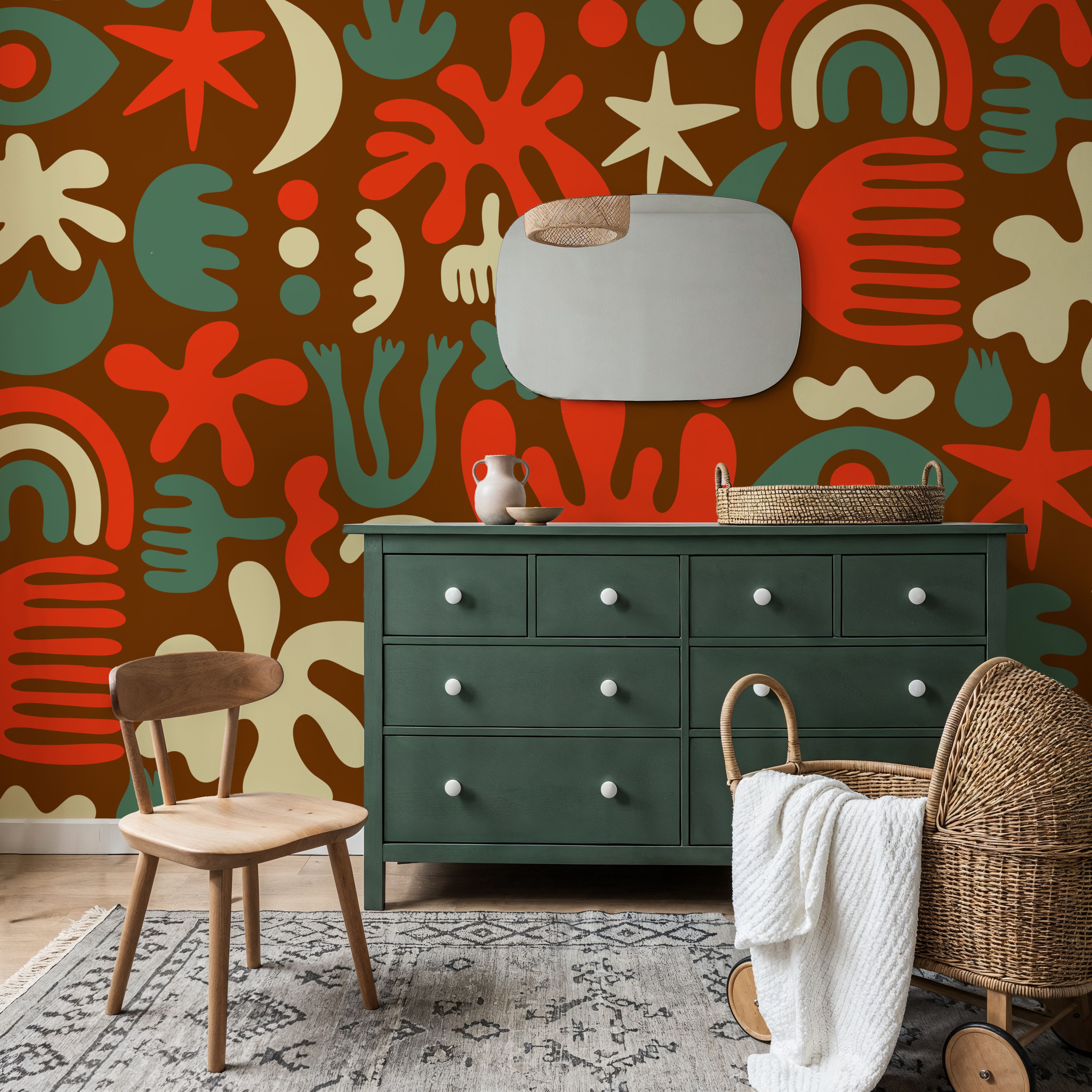 Cute Cutouts Mural, Red