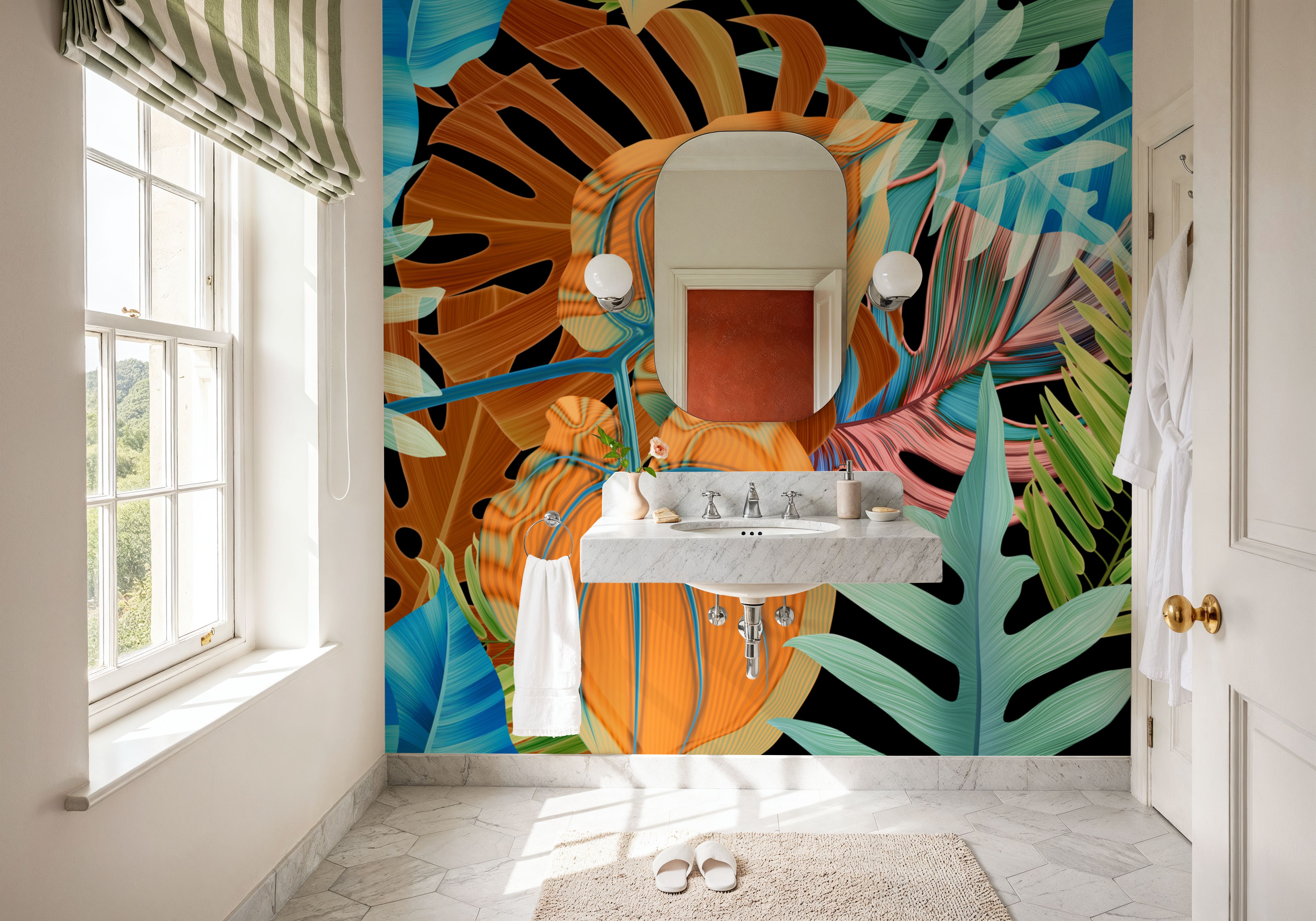 Wall Mural - Stylish Tropic Mural - Bedroom - Wallism US - Premium, Textured or Peel & Stick