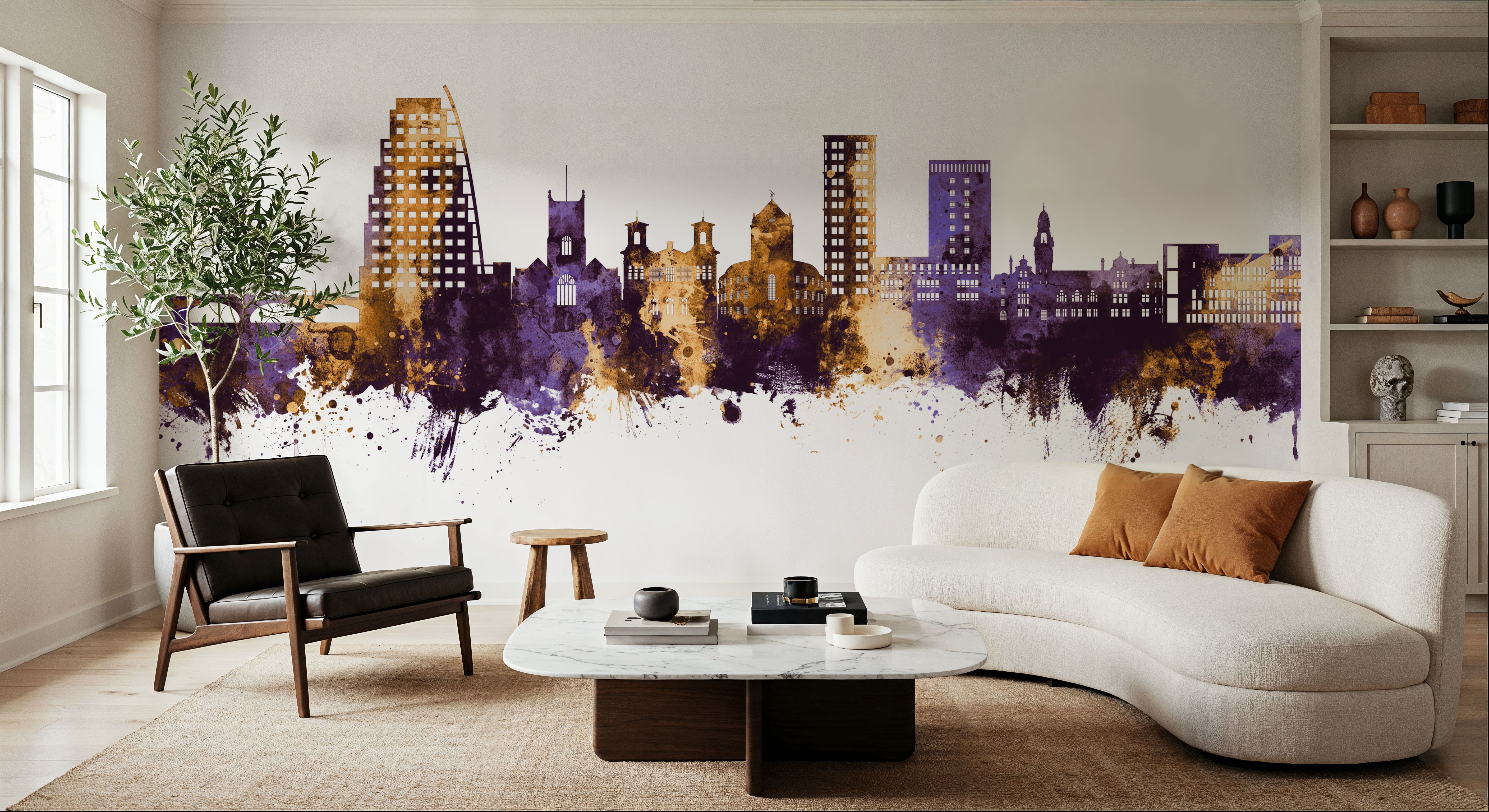 Kingston upon Thames England Skyline Purple & Gold