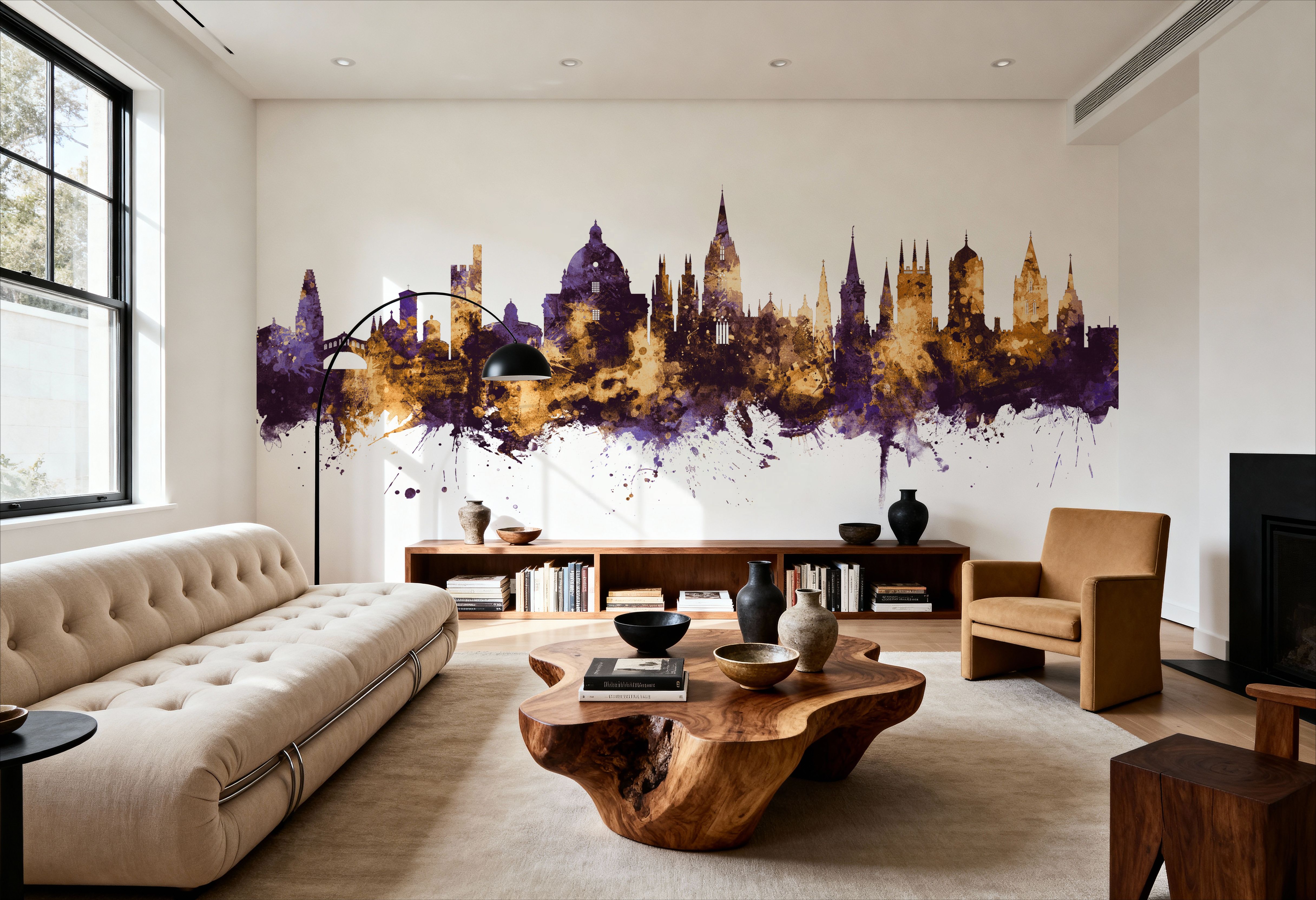 Oxford England Skyline Purple & Gold