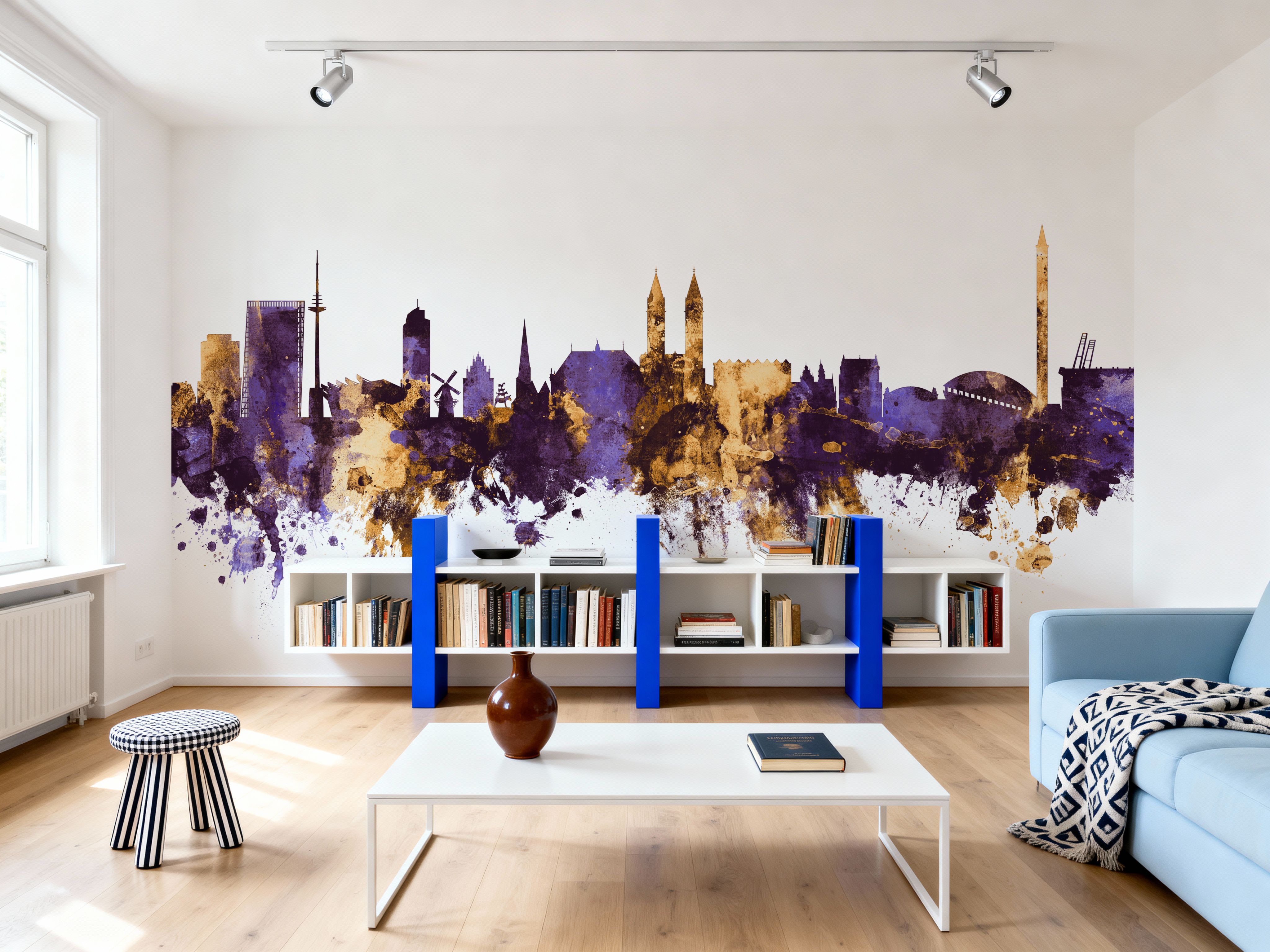 Bremen Germany Skyline Purple & Gold