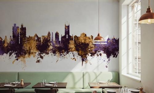 Stoke-on-Trent Skyline Purple & Gold