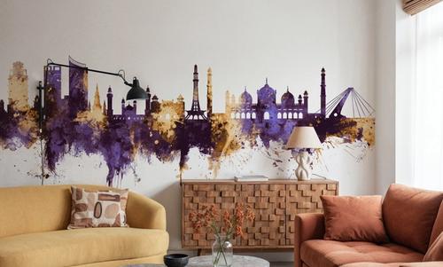 Lahore Pakistan Skyline Purple & Gold