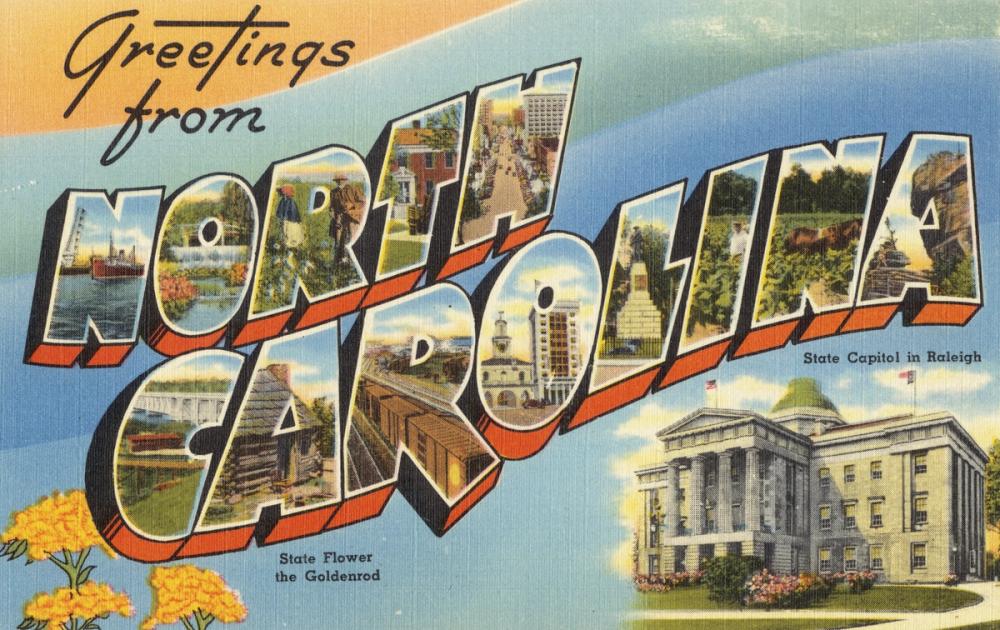 Greetings from North Carolina - Screenprint Postcard