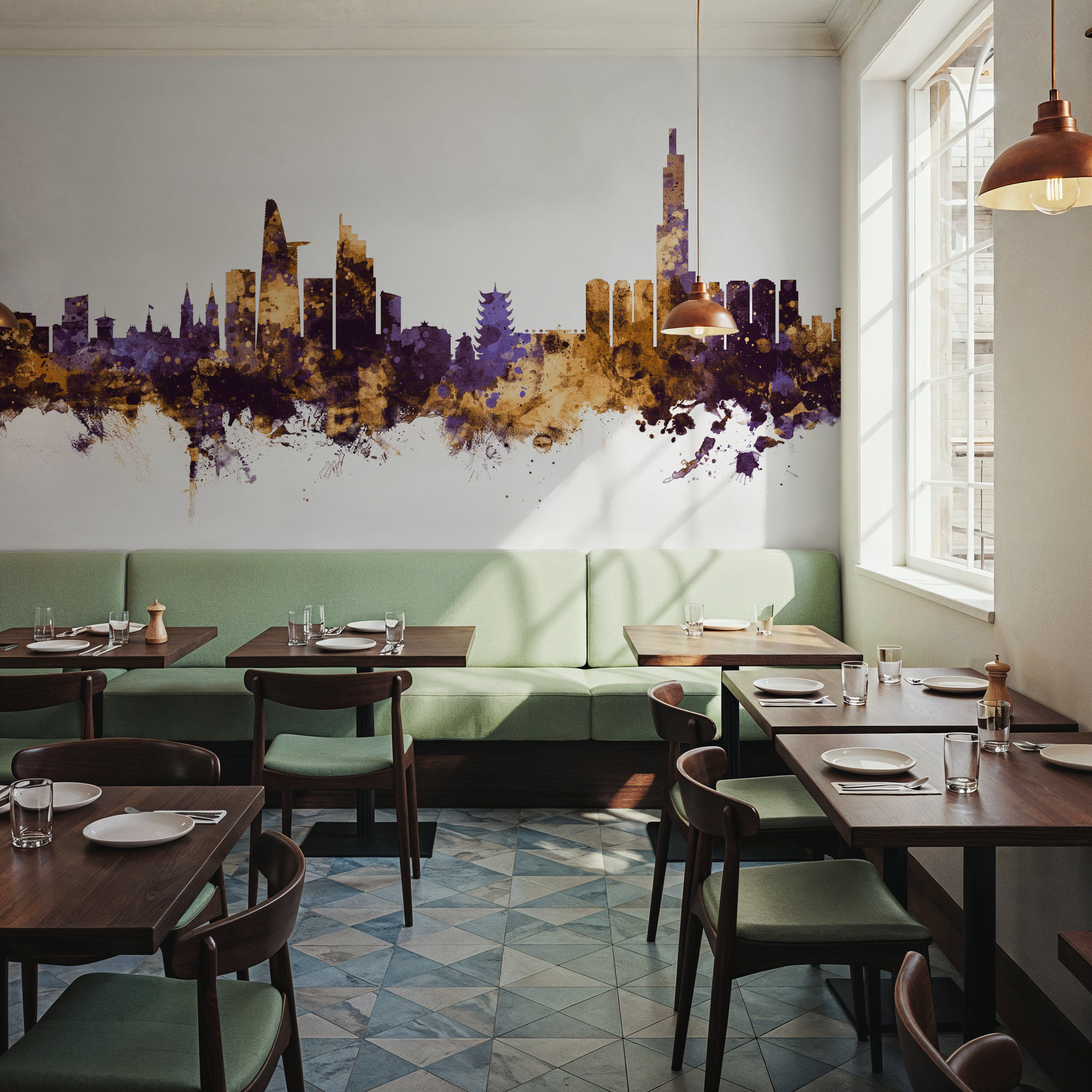 Ho Chi Minh City Vietnam Skyline Purple & Gold