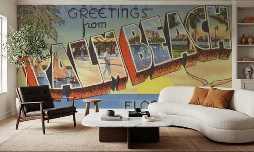 Greetings from Palm Beach - Screenprint Postcard