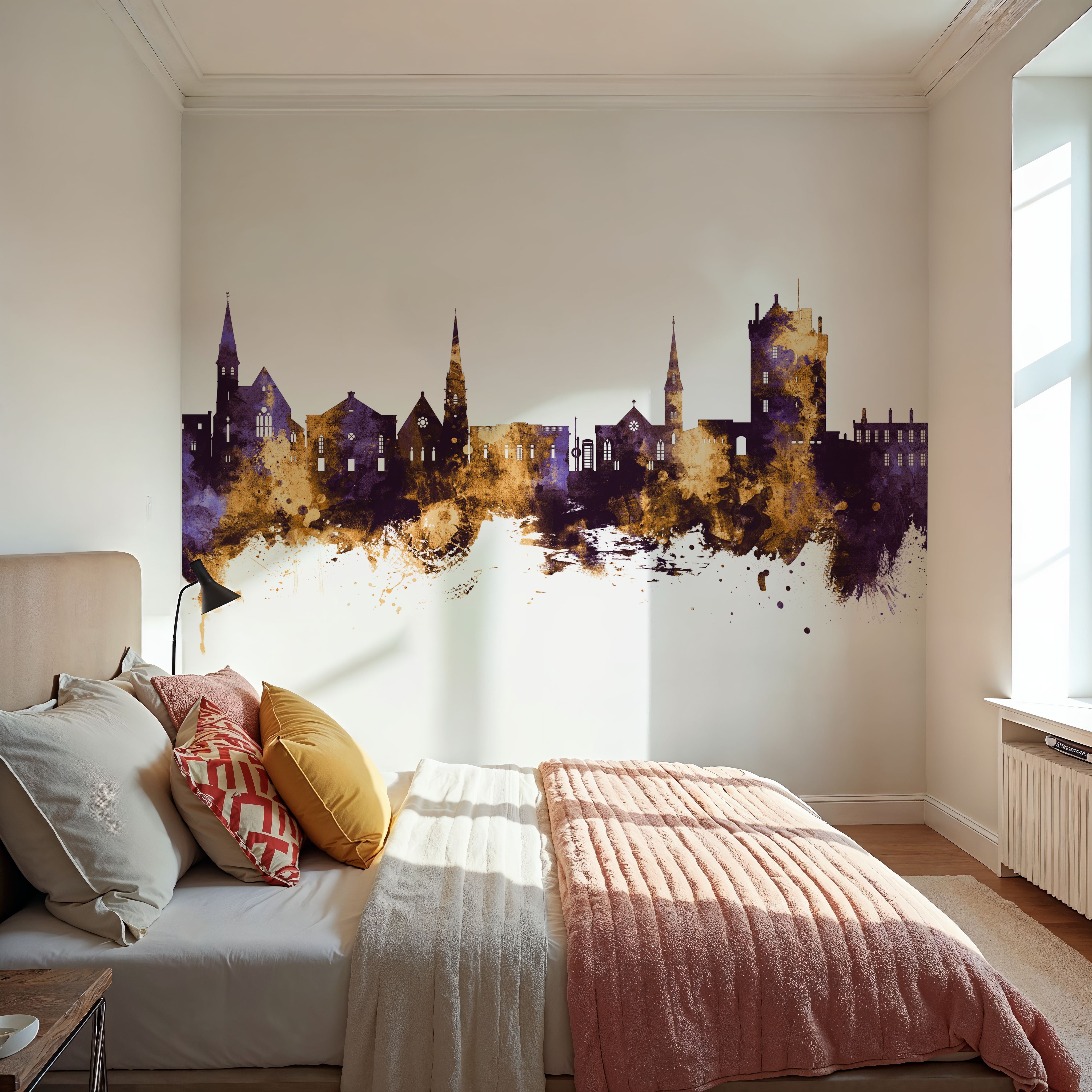 Broughty Ferry Scotland Skyline Purple & Gold