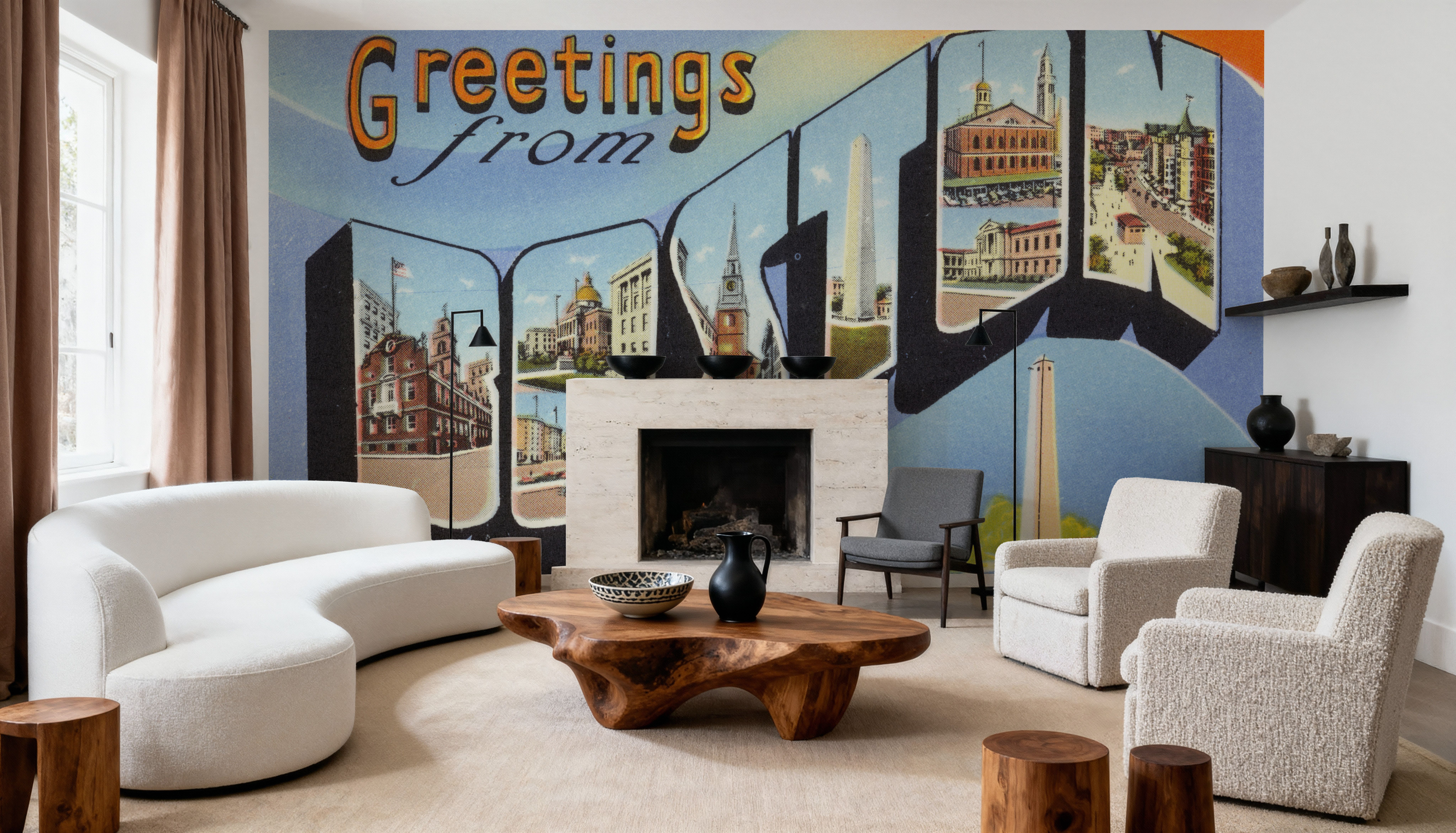 Greetings from Boston - Screenprint Postcard