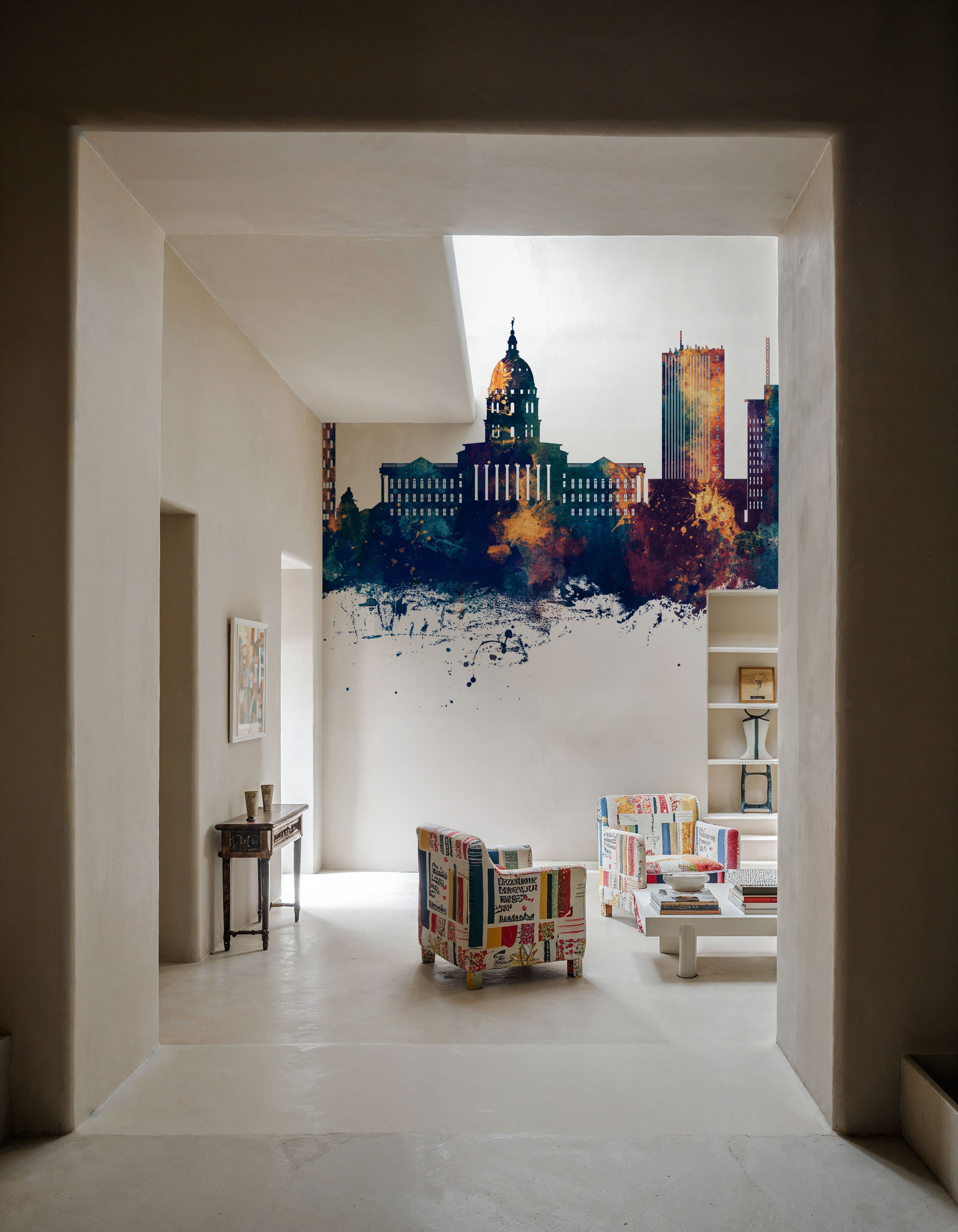 Topeka Wyoming Skyline Blue & Bronze