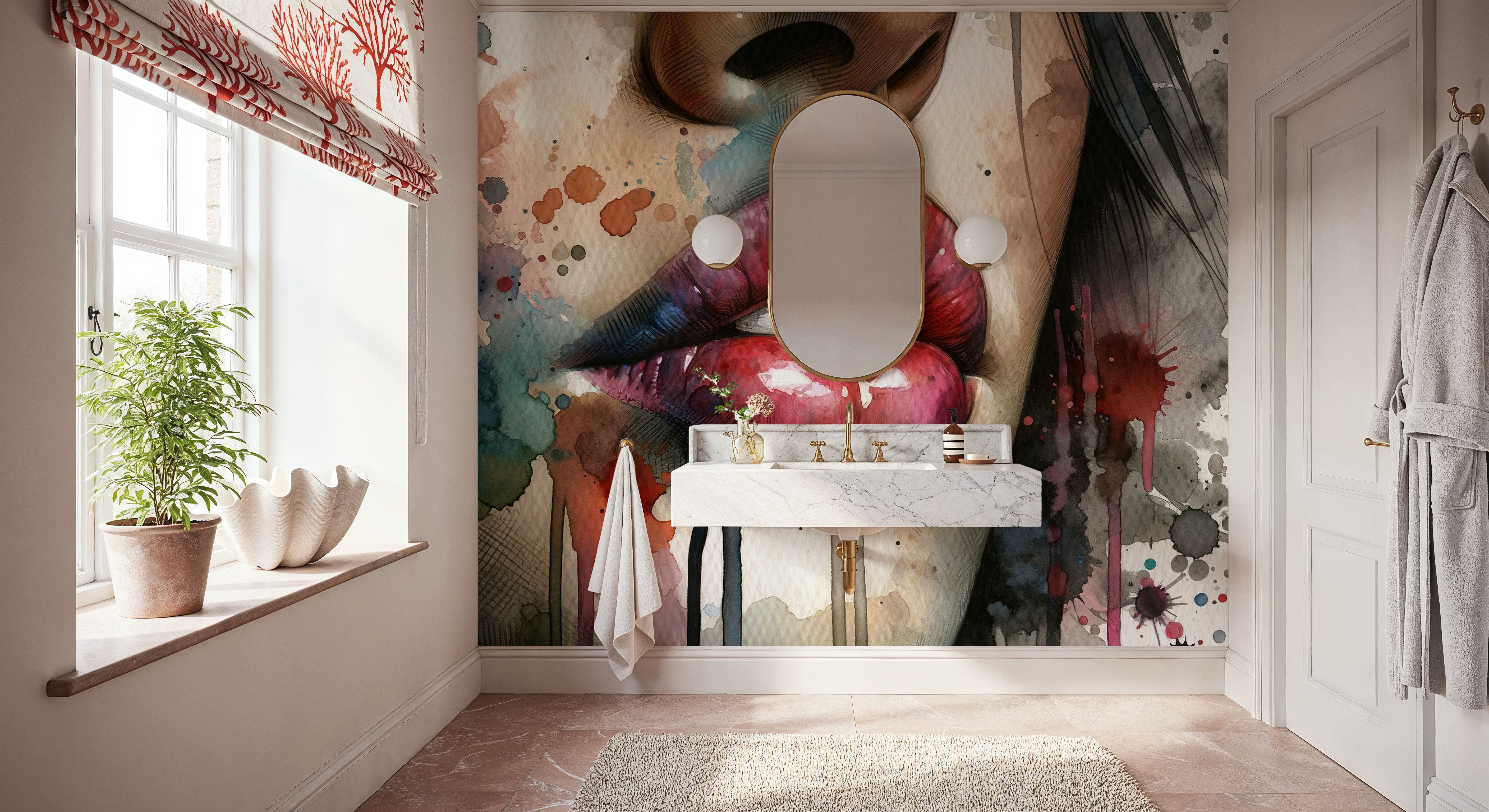 Watercolor Lips, Papier peint