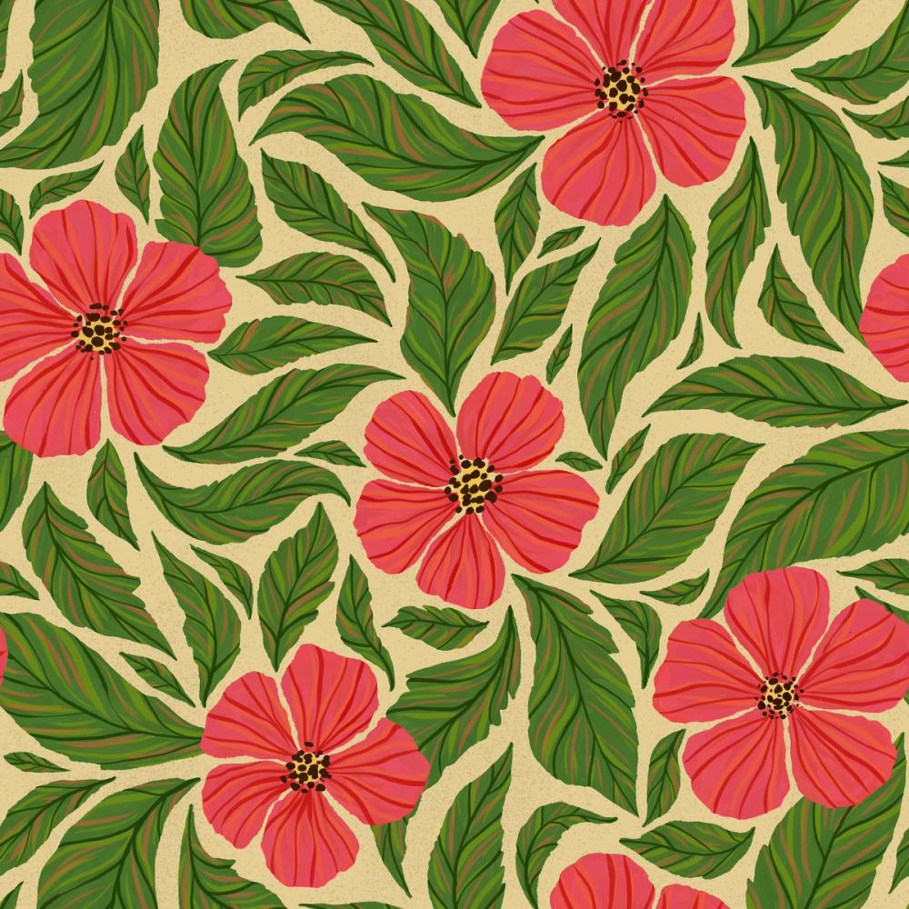 Dance of Flowers, Pink & Green