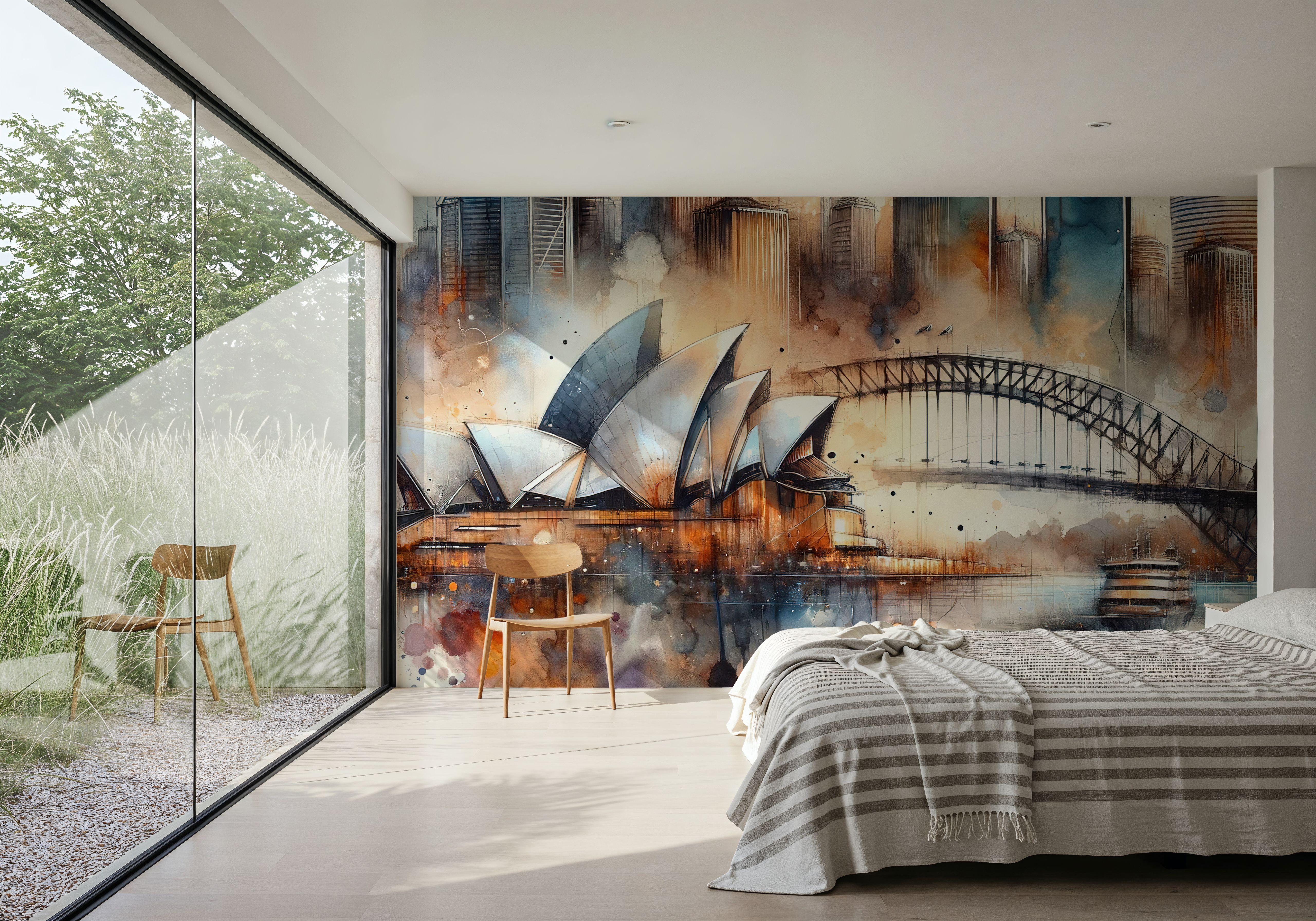 Watercolor Skyline Sydney