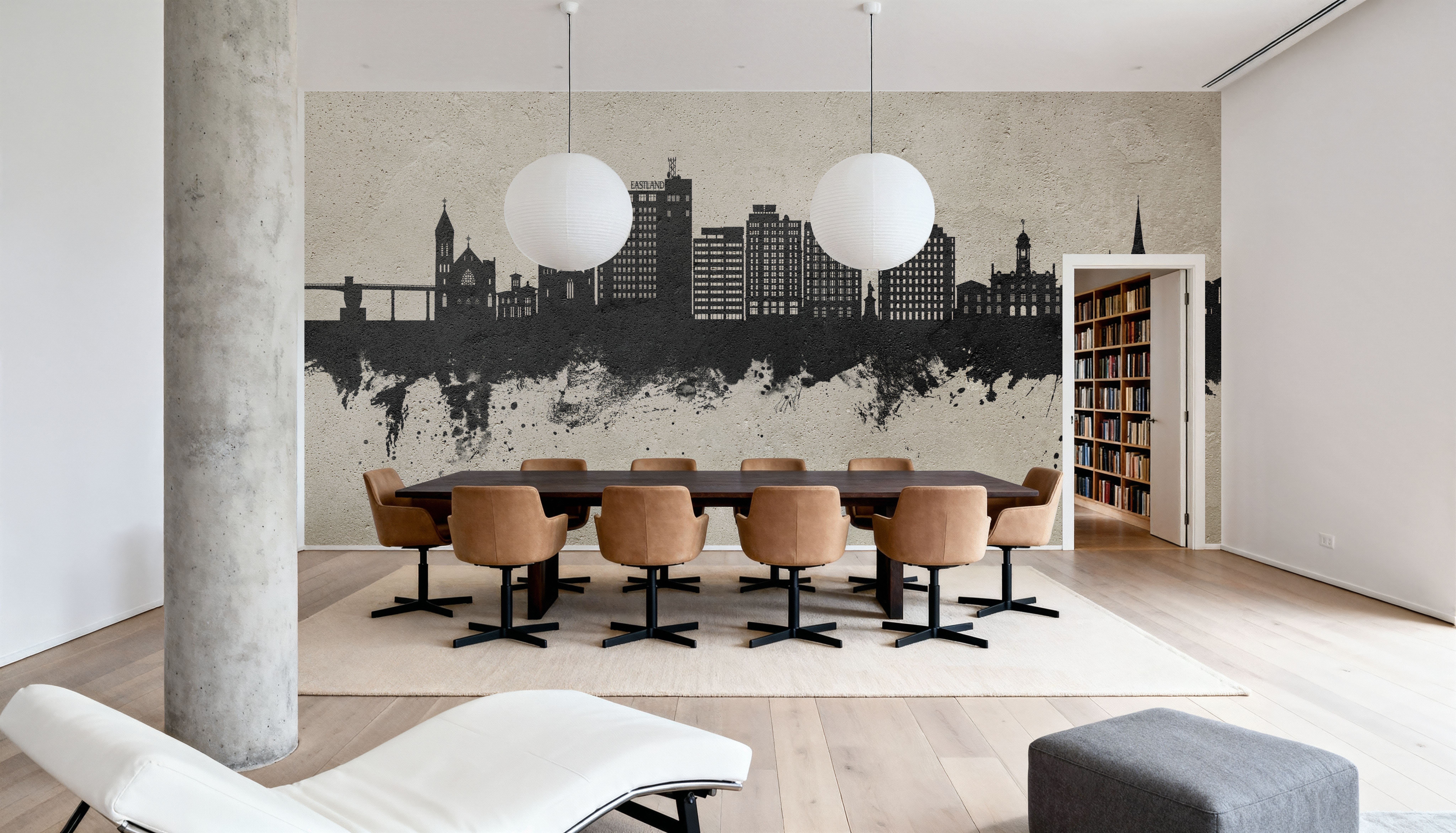 Portland Maine Skyline Concrete, Carte da parati