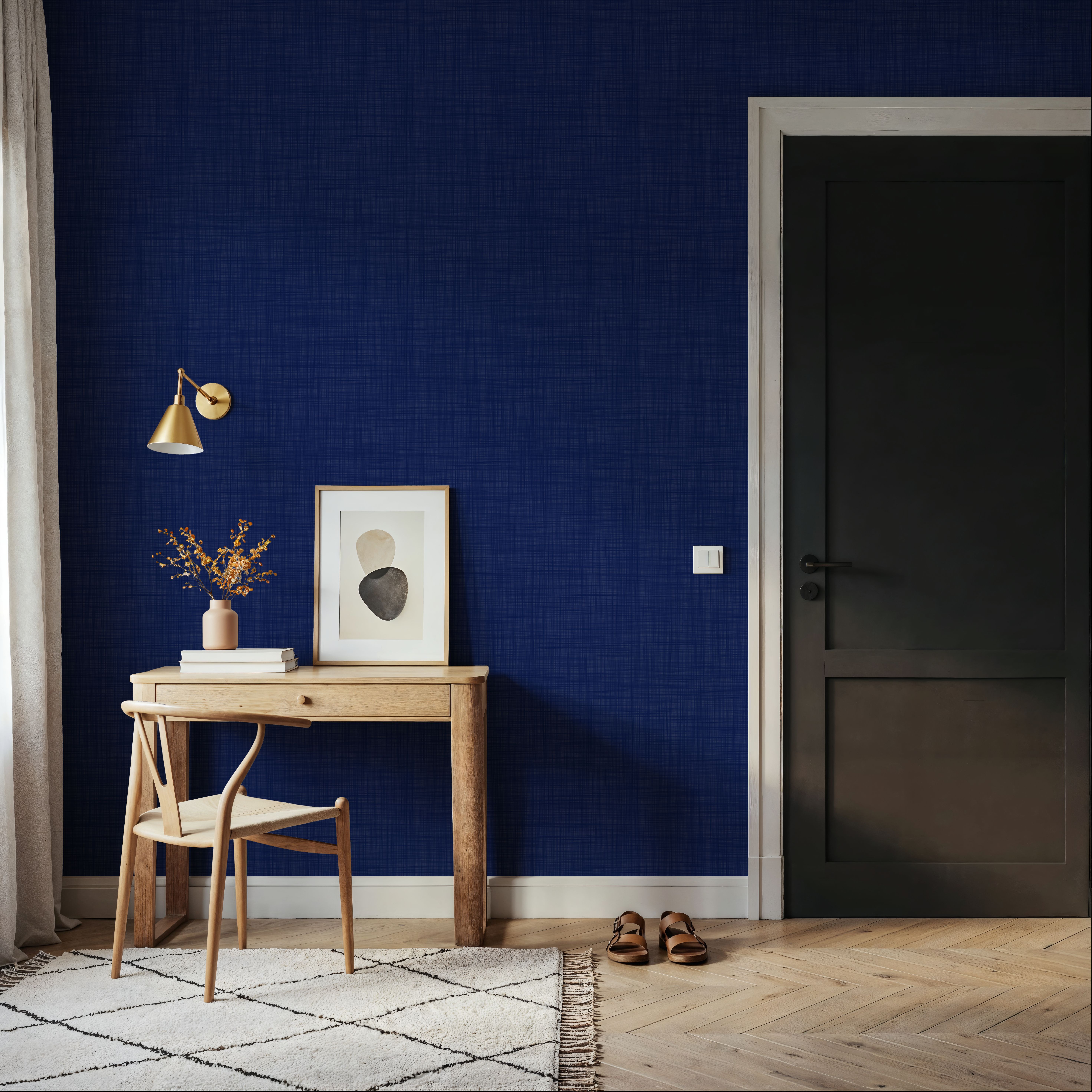 Mottled Linen Effect, Royal Blue