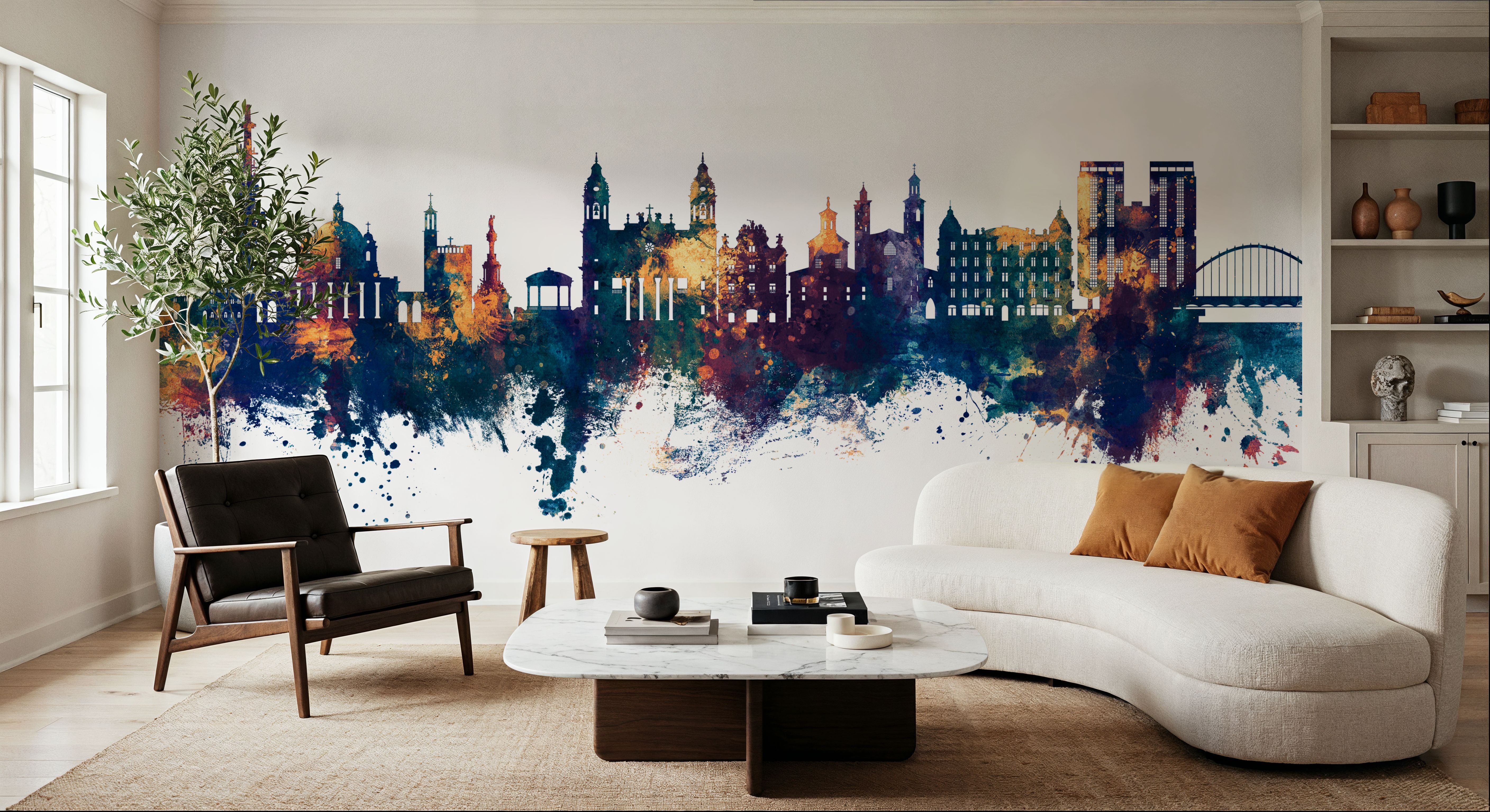 Pamplona Spain Skyline Blue & Bronze