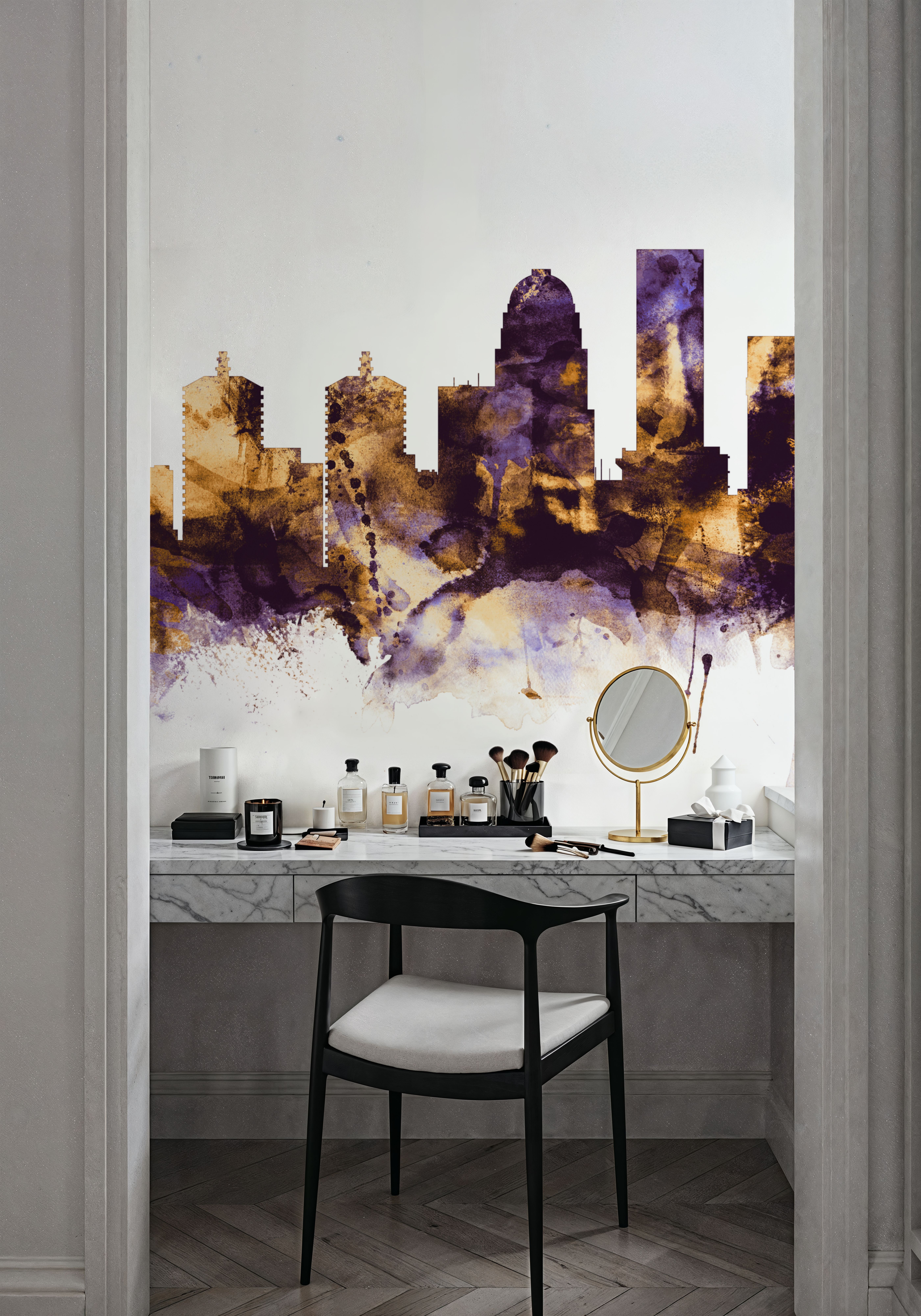 Louisville Kentucky Skyline Purple & Gold