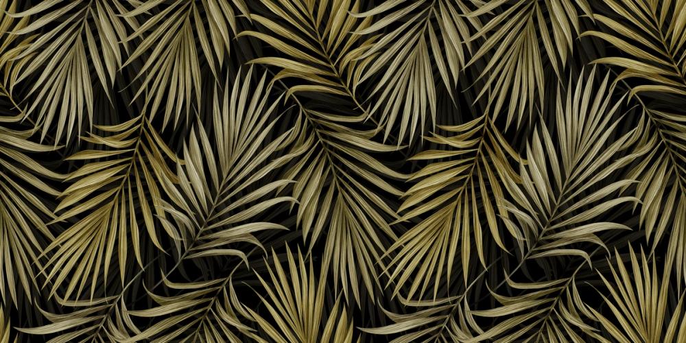 Bright Palms Pattern, Yellow