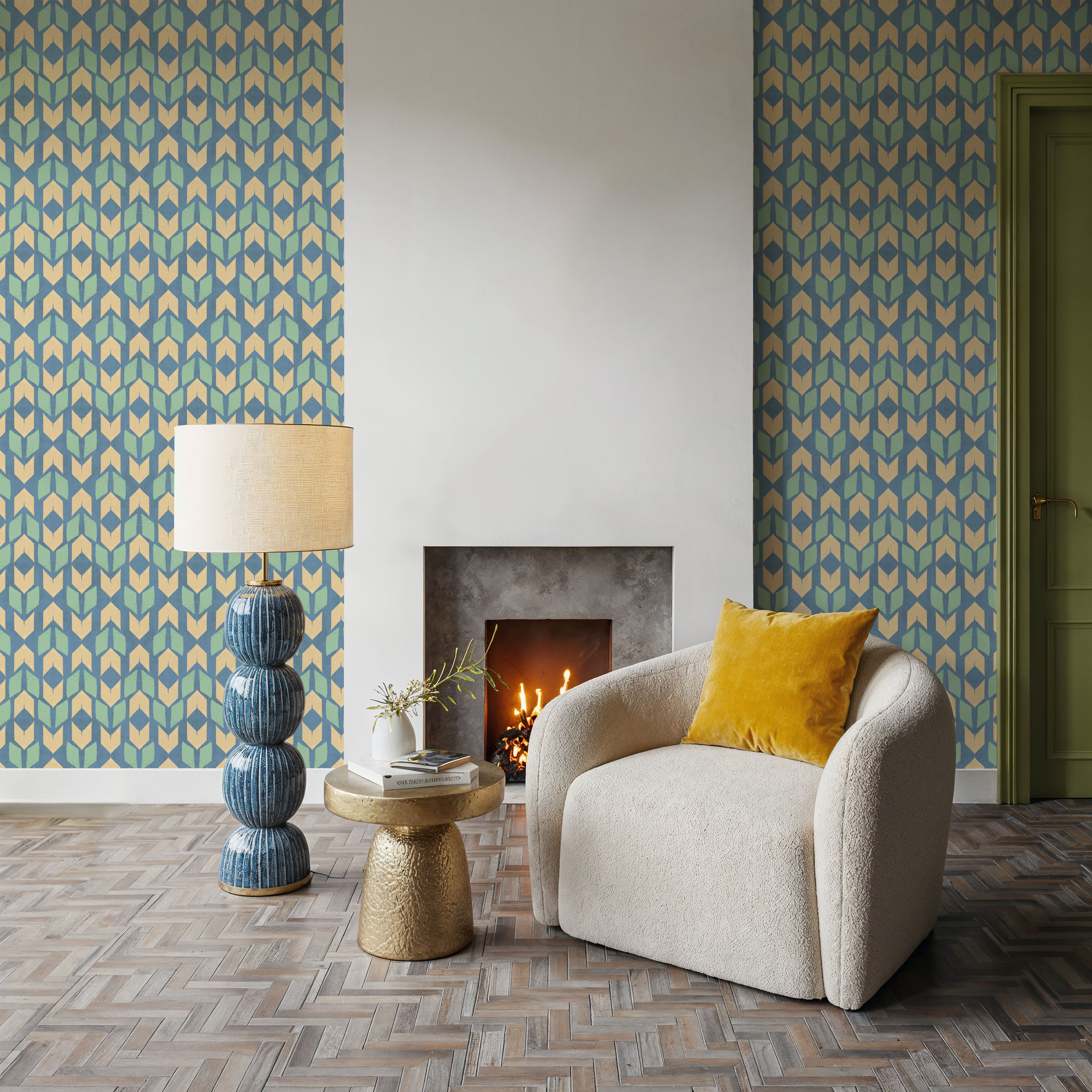 Outdoor Arrows Yellow on Blue