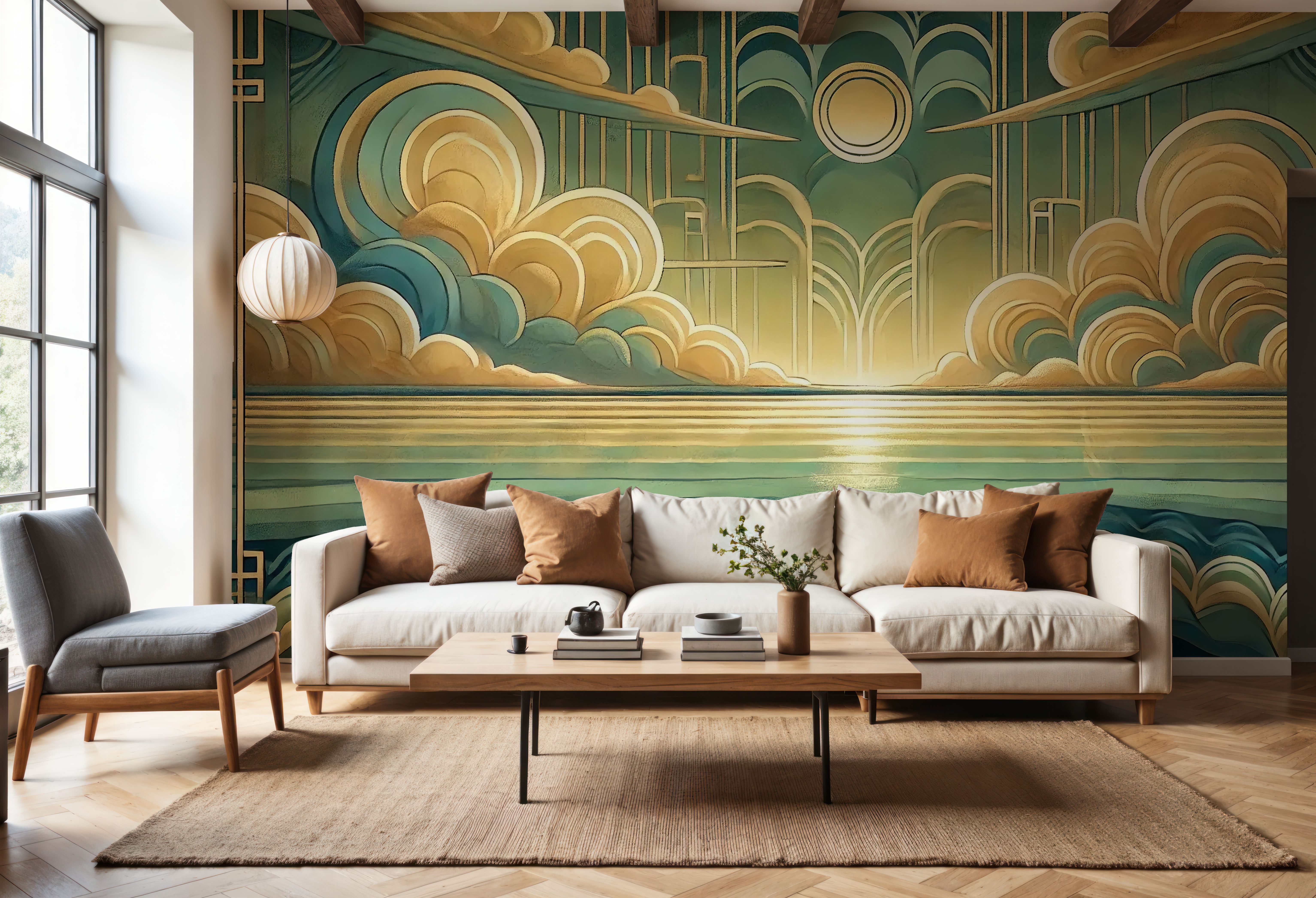 Elegant Sunburst in Art Deco