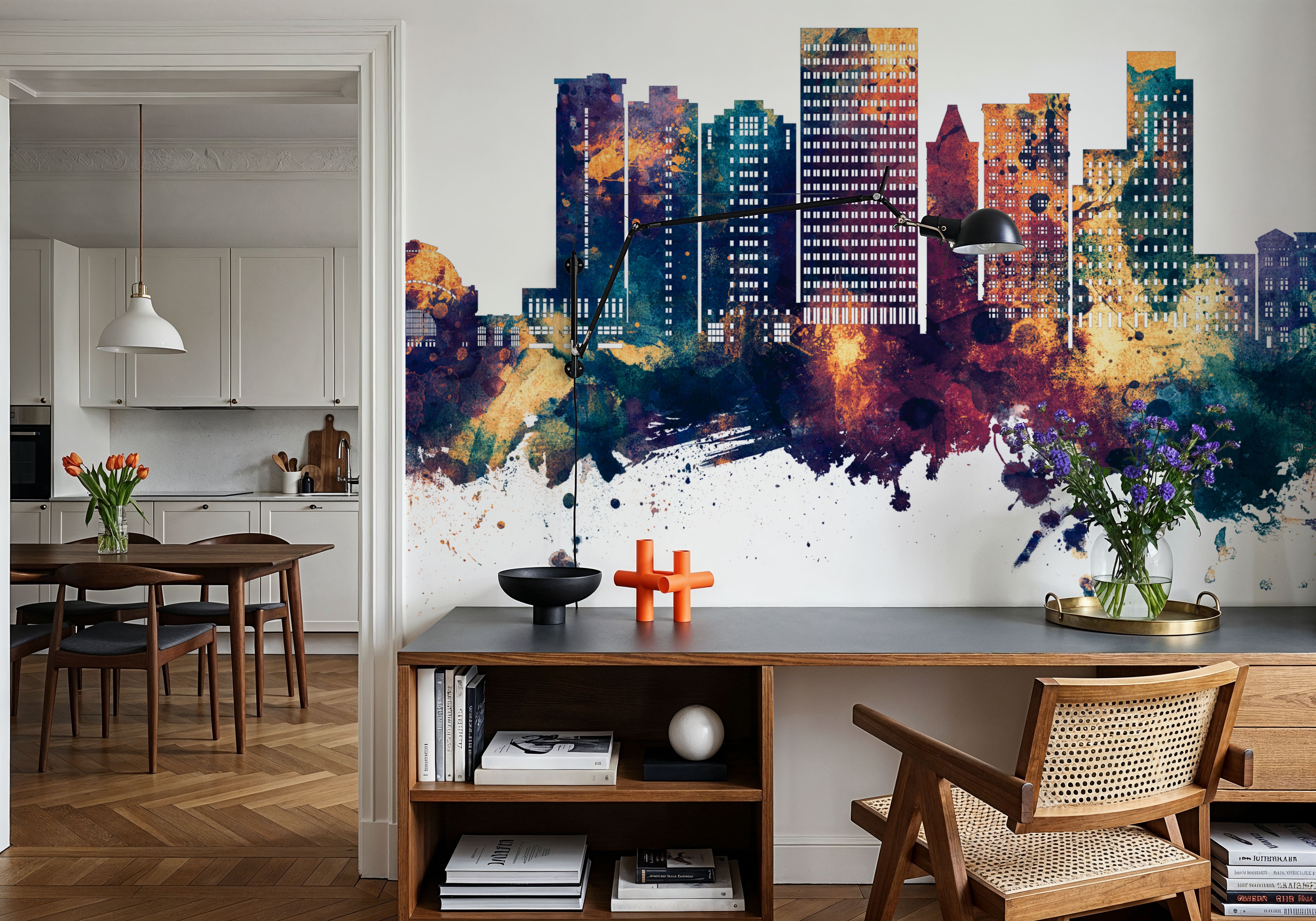 Tacoma Washington Skyline Blue & Bronze
