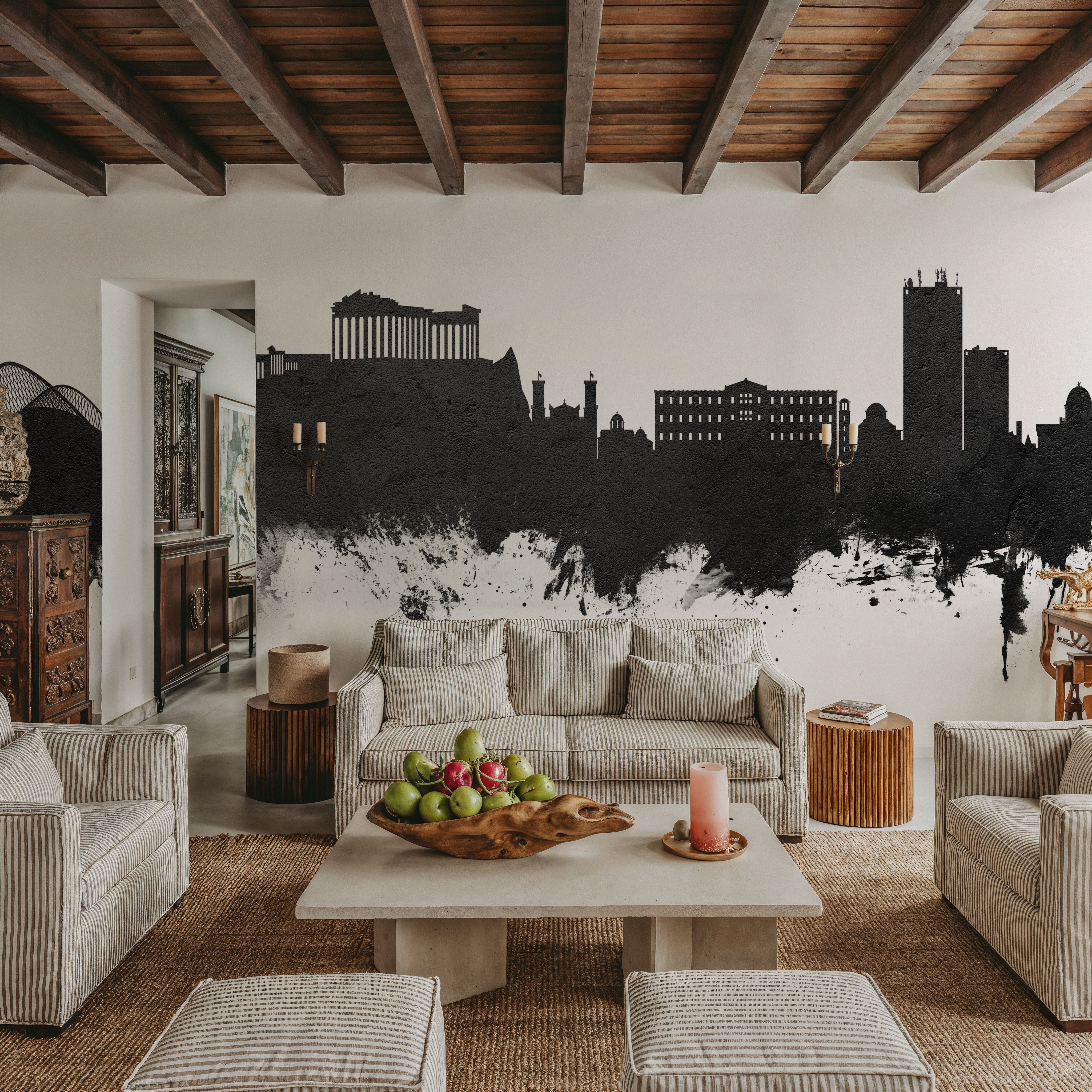 Athens Greece Skyline Black & White