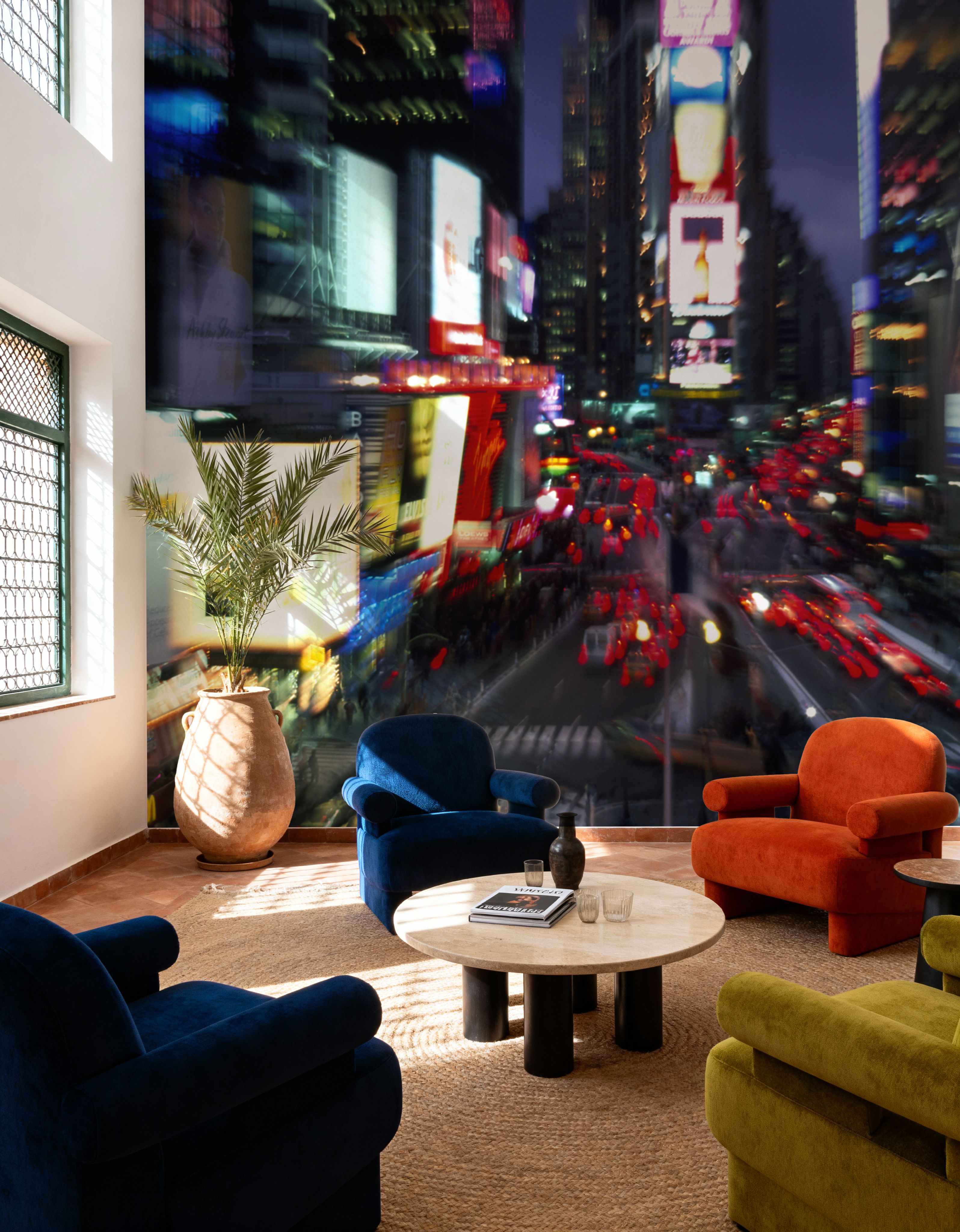 Wall Mural - Neon Pulse - Architecture Big Cities mural wallpaper - Bedroom - Wallism US - Premium, Textured or Peel & Stick