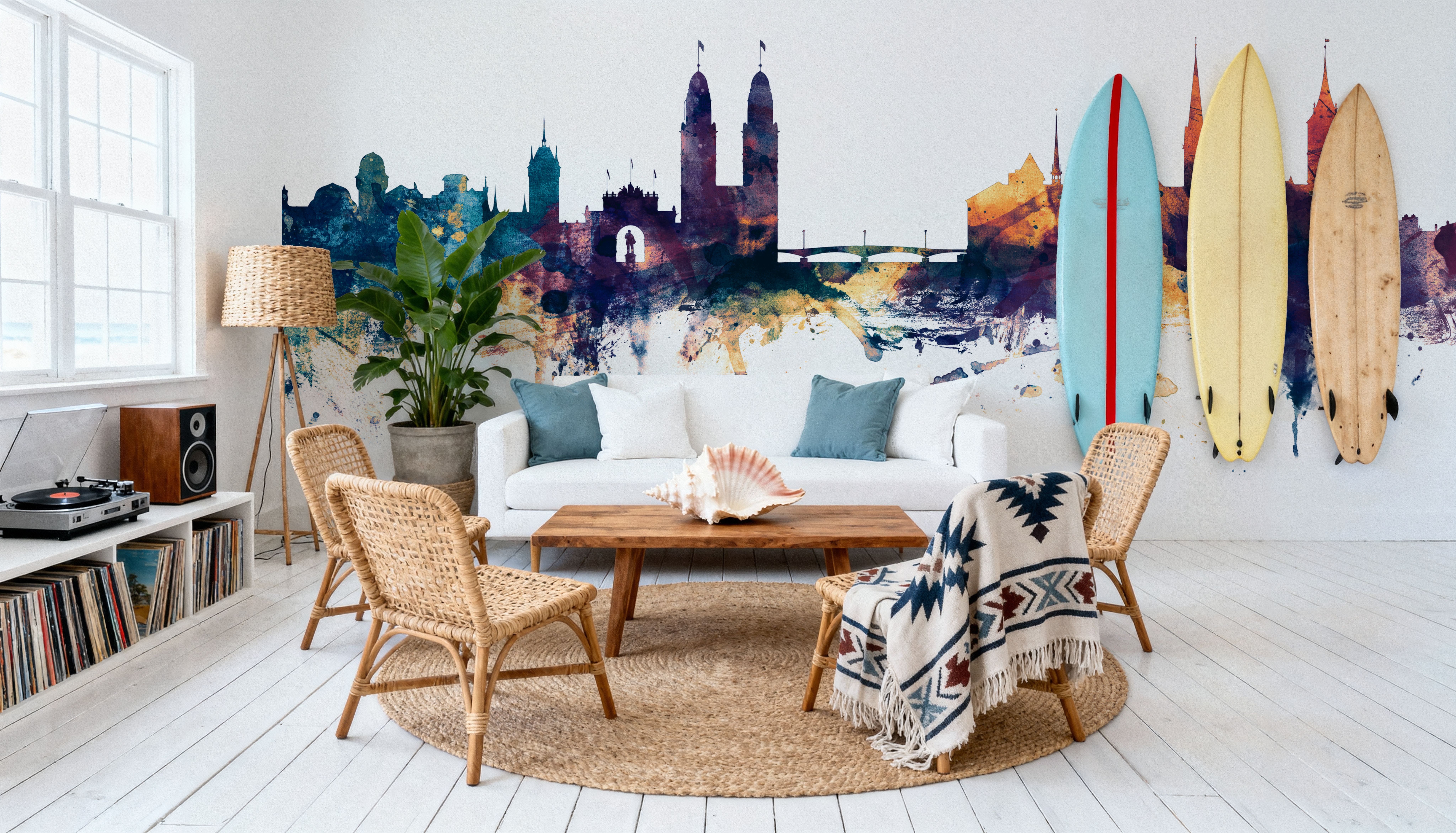 Zurich Switzerland Skyline Blue & Bronze