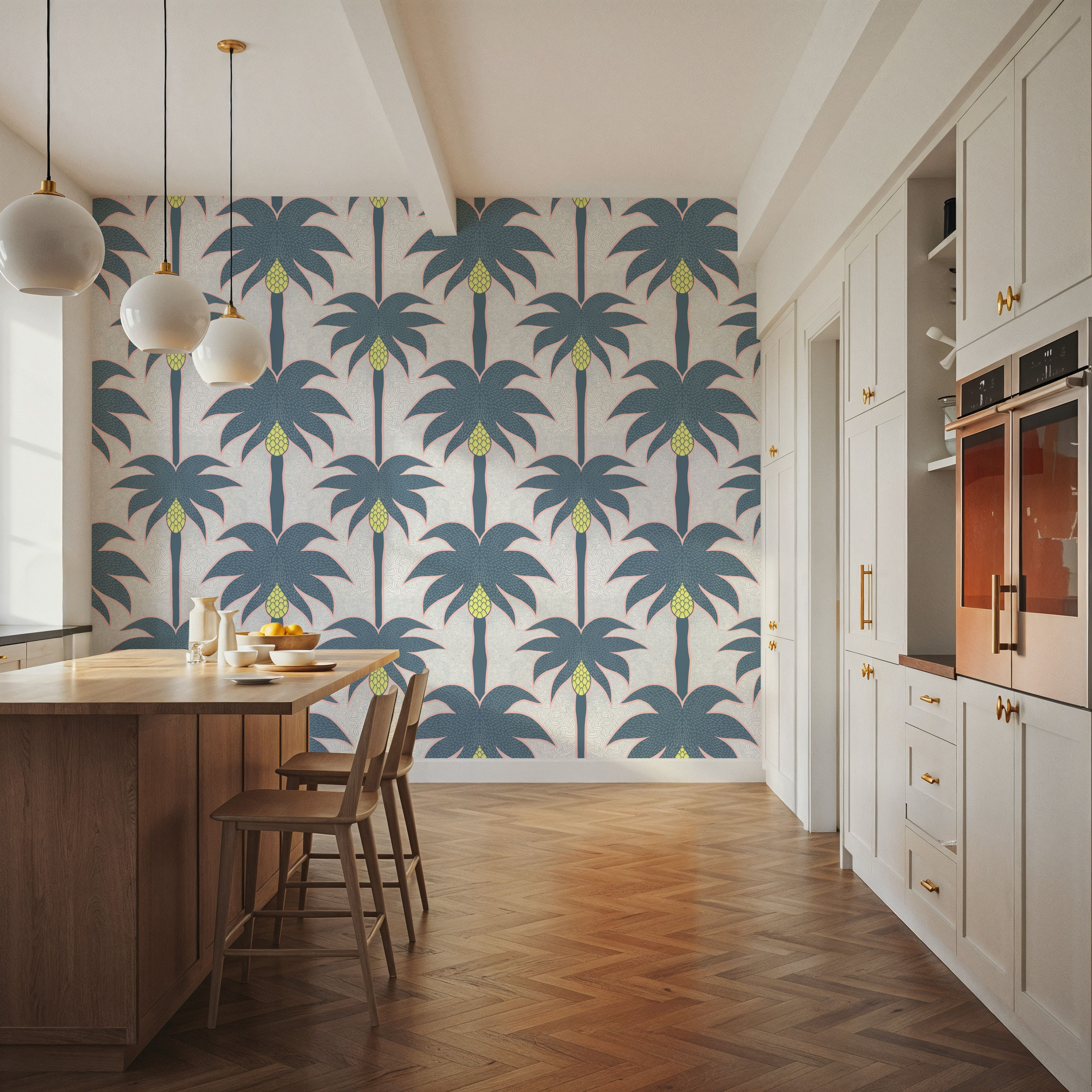 Graphic Palms, Teal