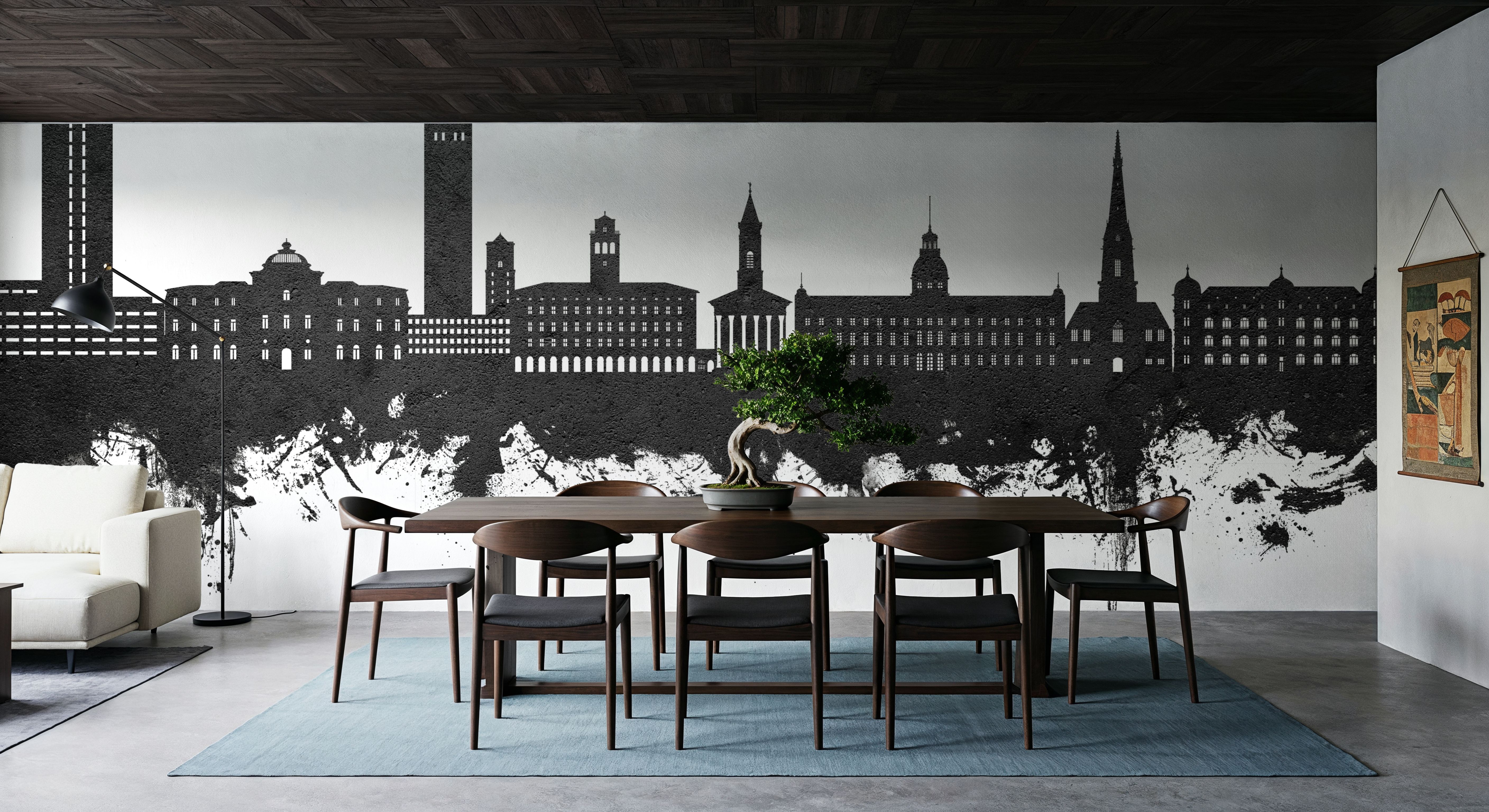 Karlsruhe Germany Skyline Black & White, Wallpaper