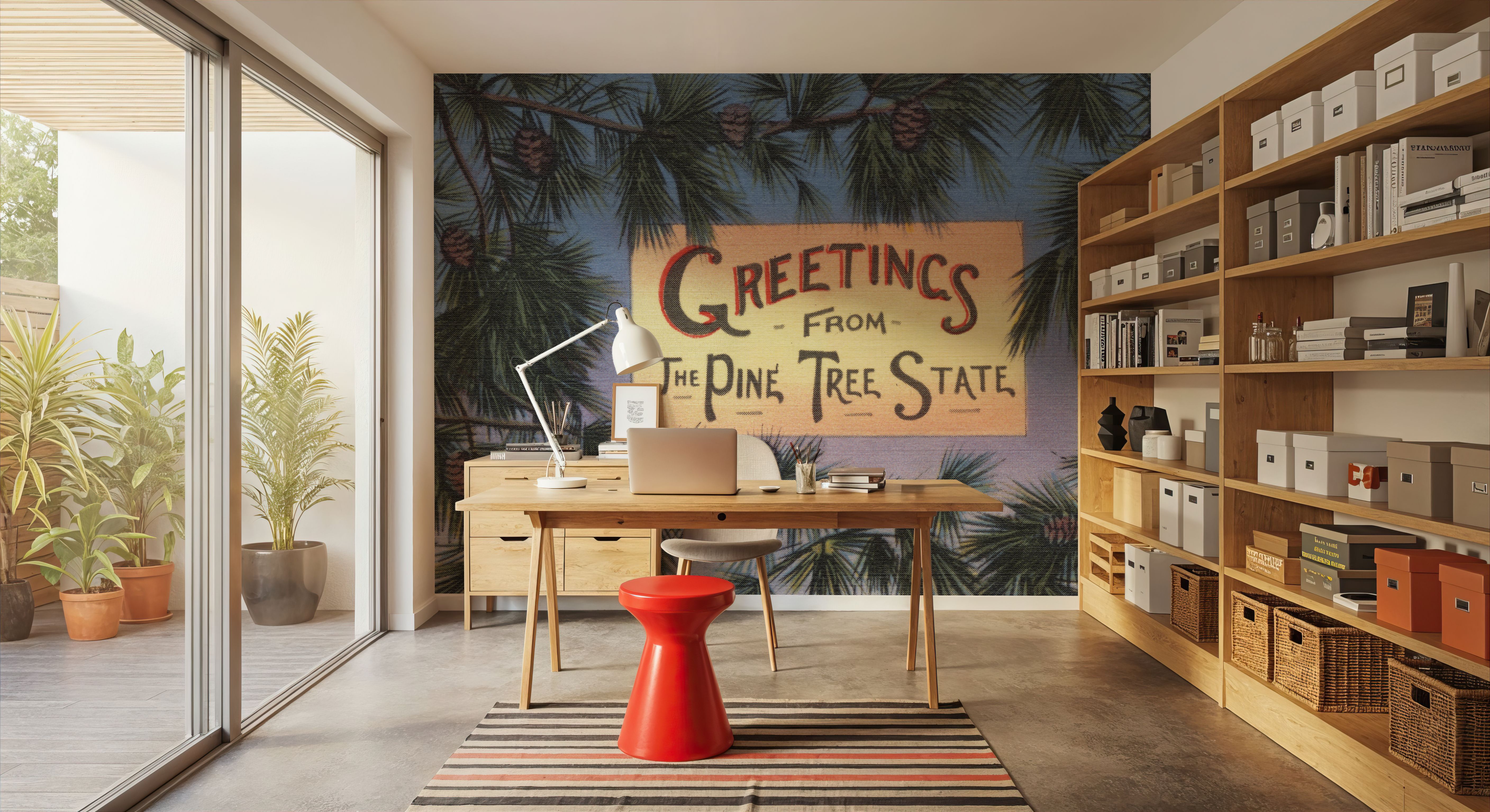 Greetings from Pine Tree State - Screenprint Postcard
