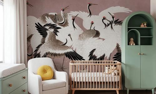 Japanese Flock of Cranes, Rosebud